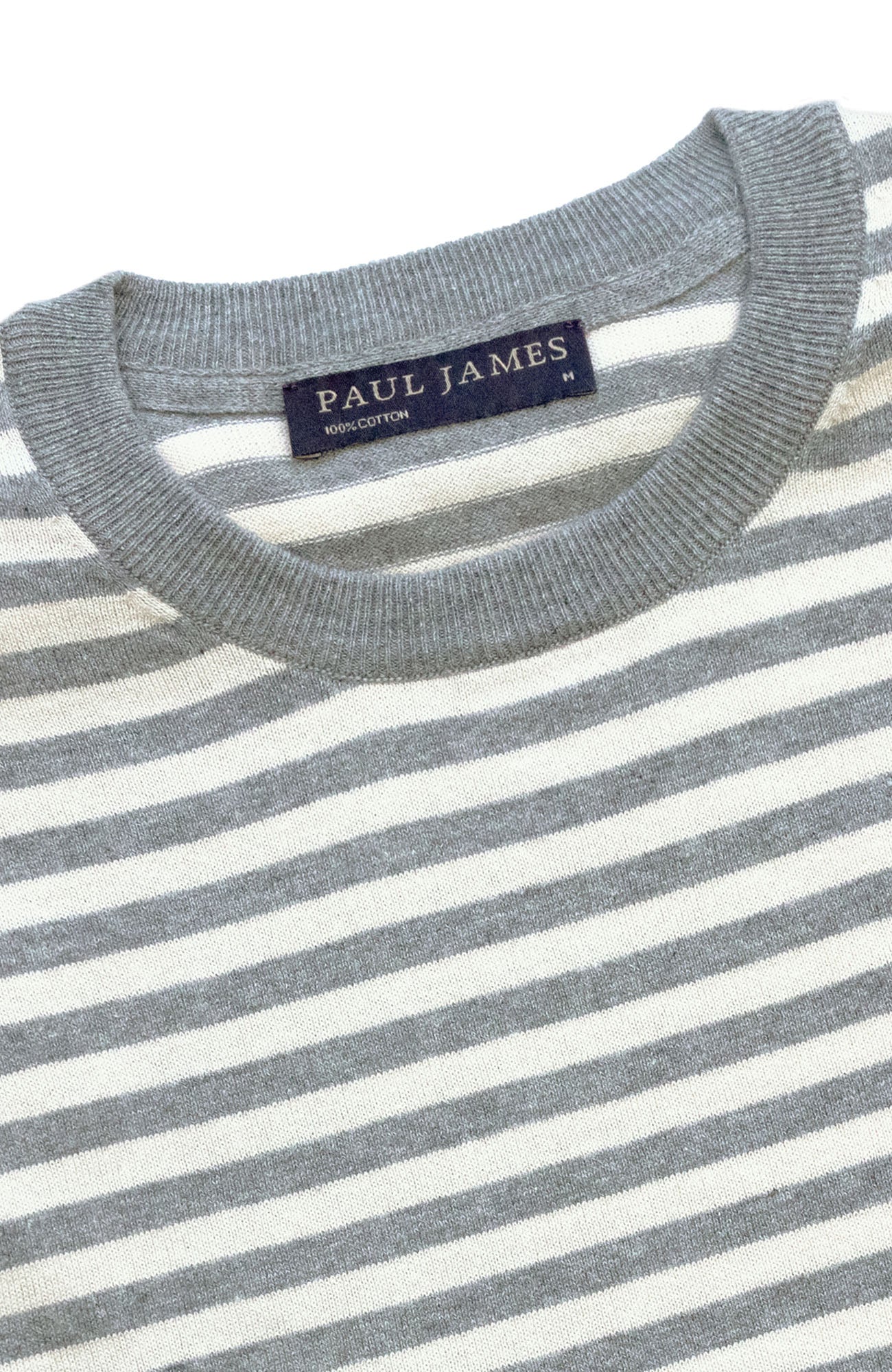 Mens Ultra Fine Cotton Knitted Breton T-Shirt