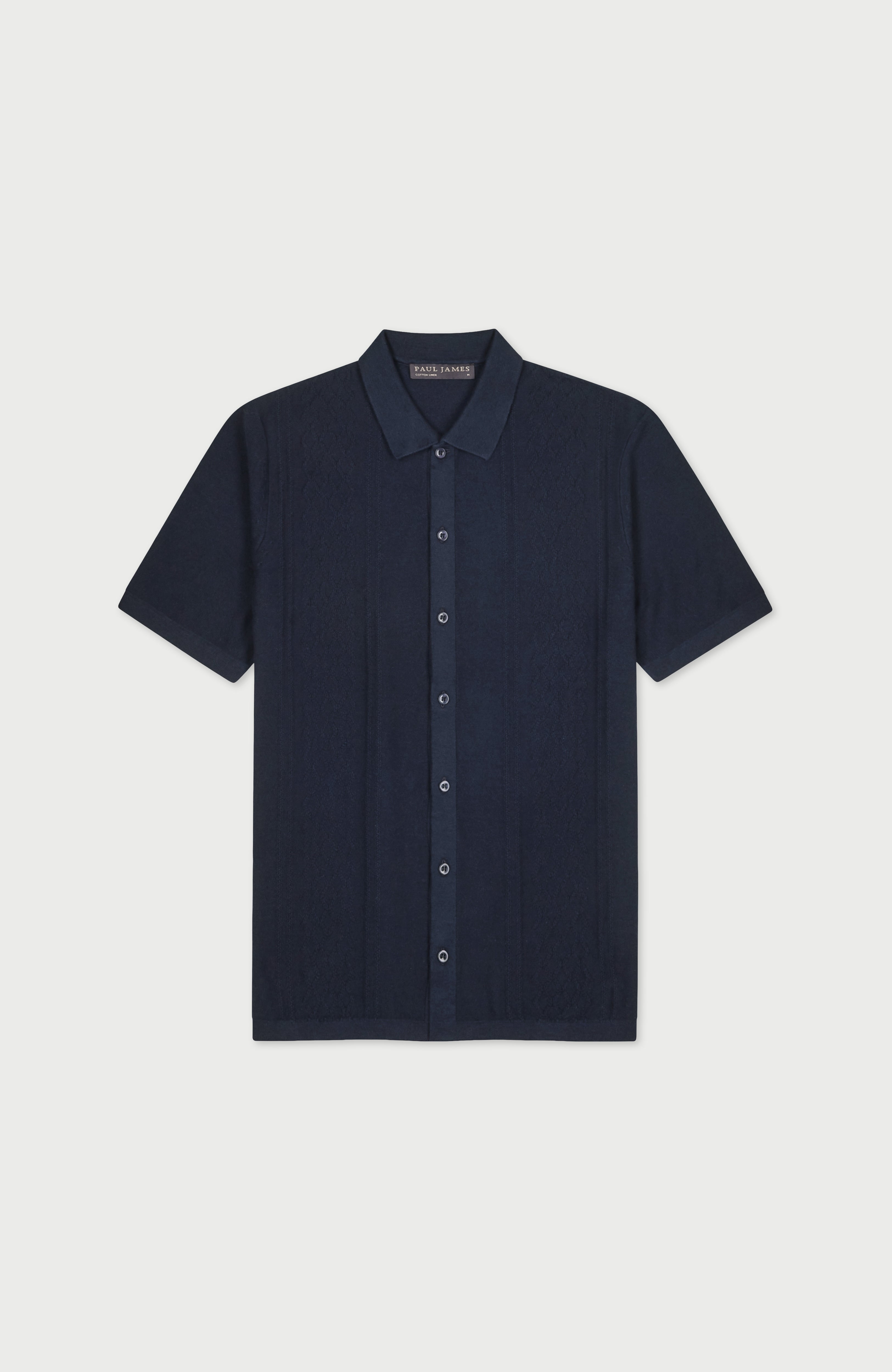 Mens Organic Cotton Linen Patterned Shirt