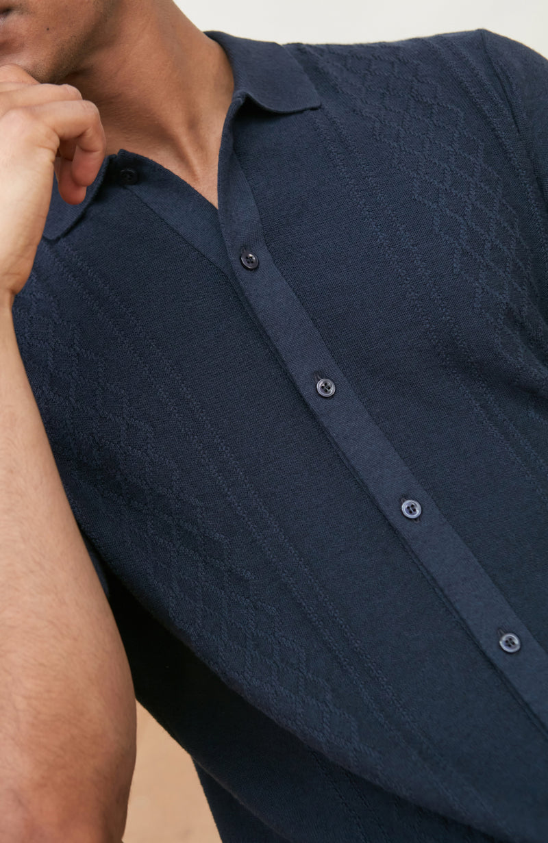 Mens Organic Cotton Linen Patterned Shirt