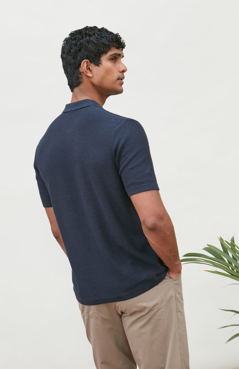 Mens Organic Cotton Linen Patterned Shirt