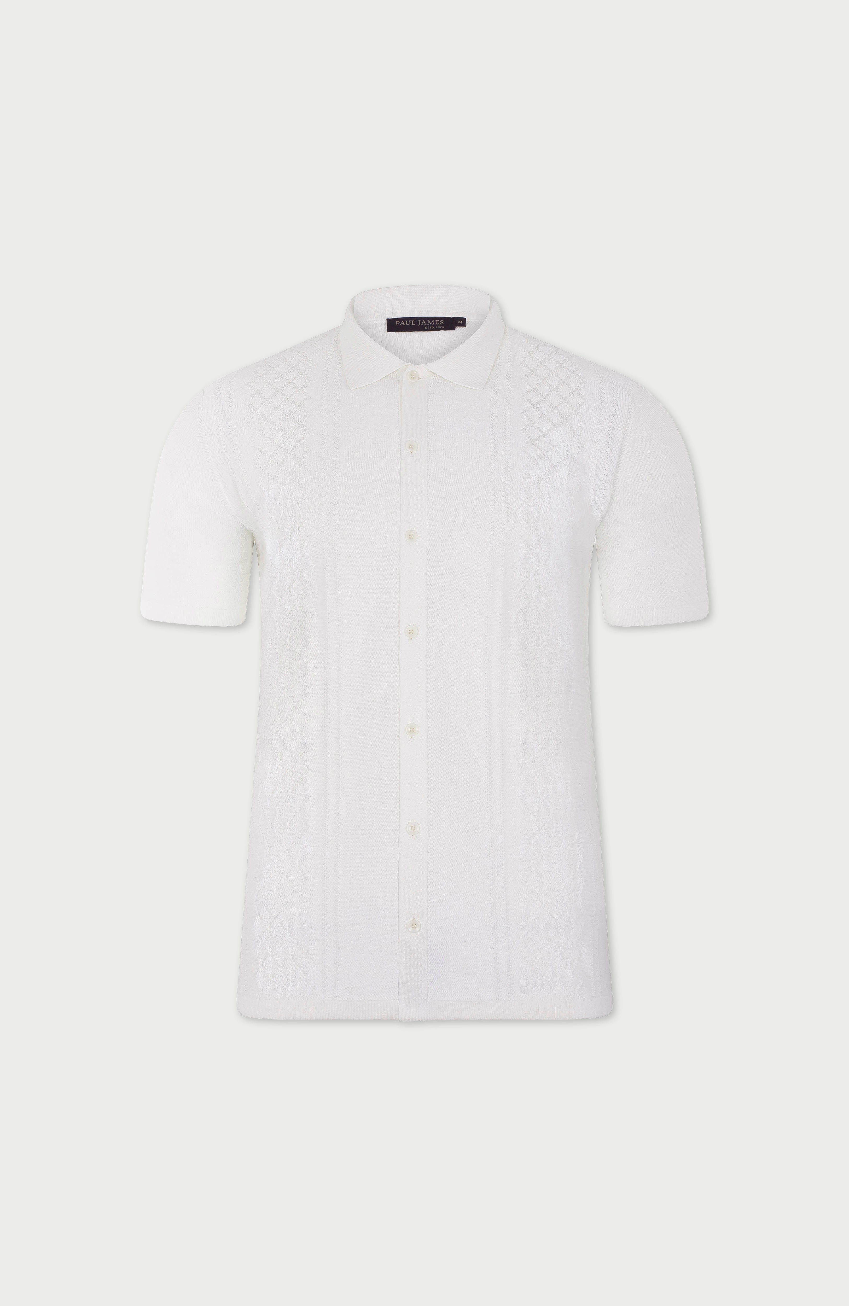 Mens Organic Cotton Linen Patterned Shirt