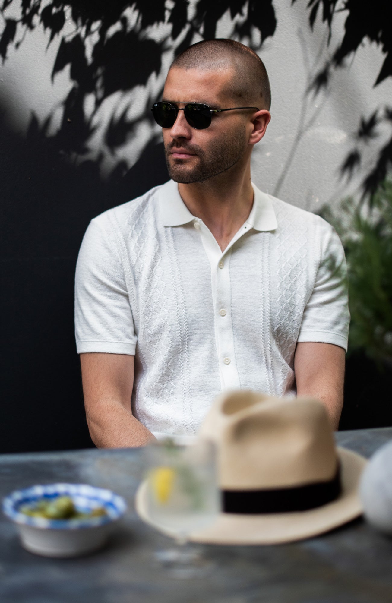 Mens Organic Cotton Linen Patterned Shirt