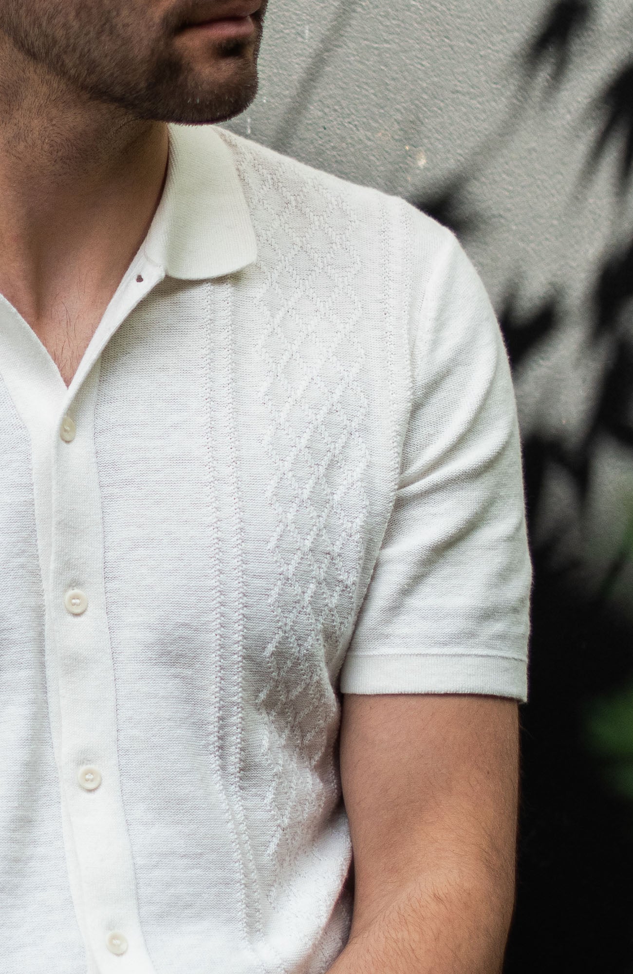 Mens Organic Cotton Linen Patterned Shirt