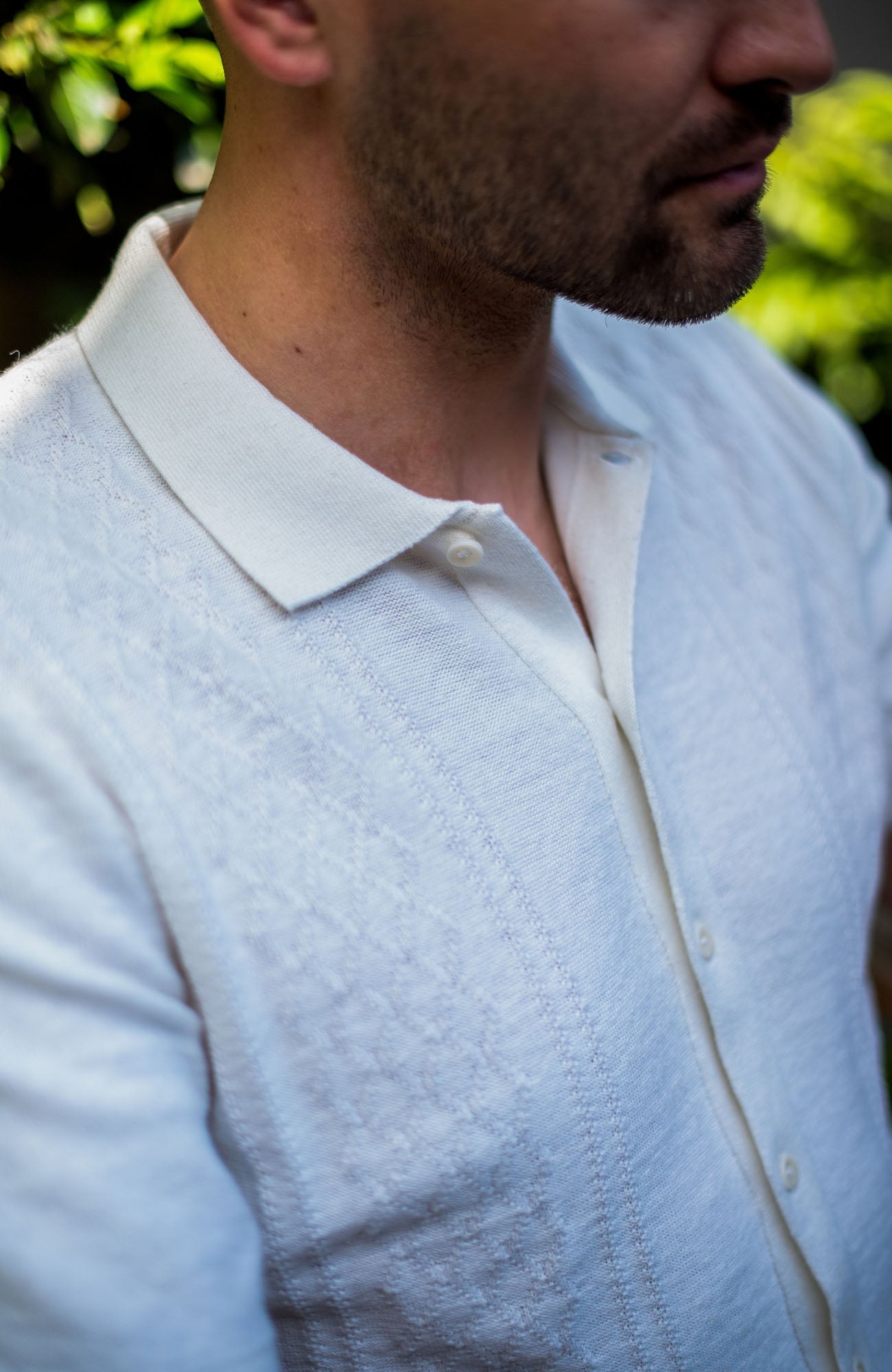 Mens Organic Cotton Linen Patterned Shirt