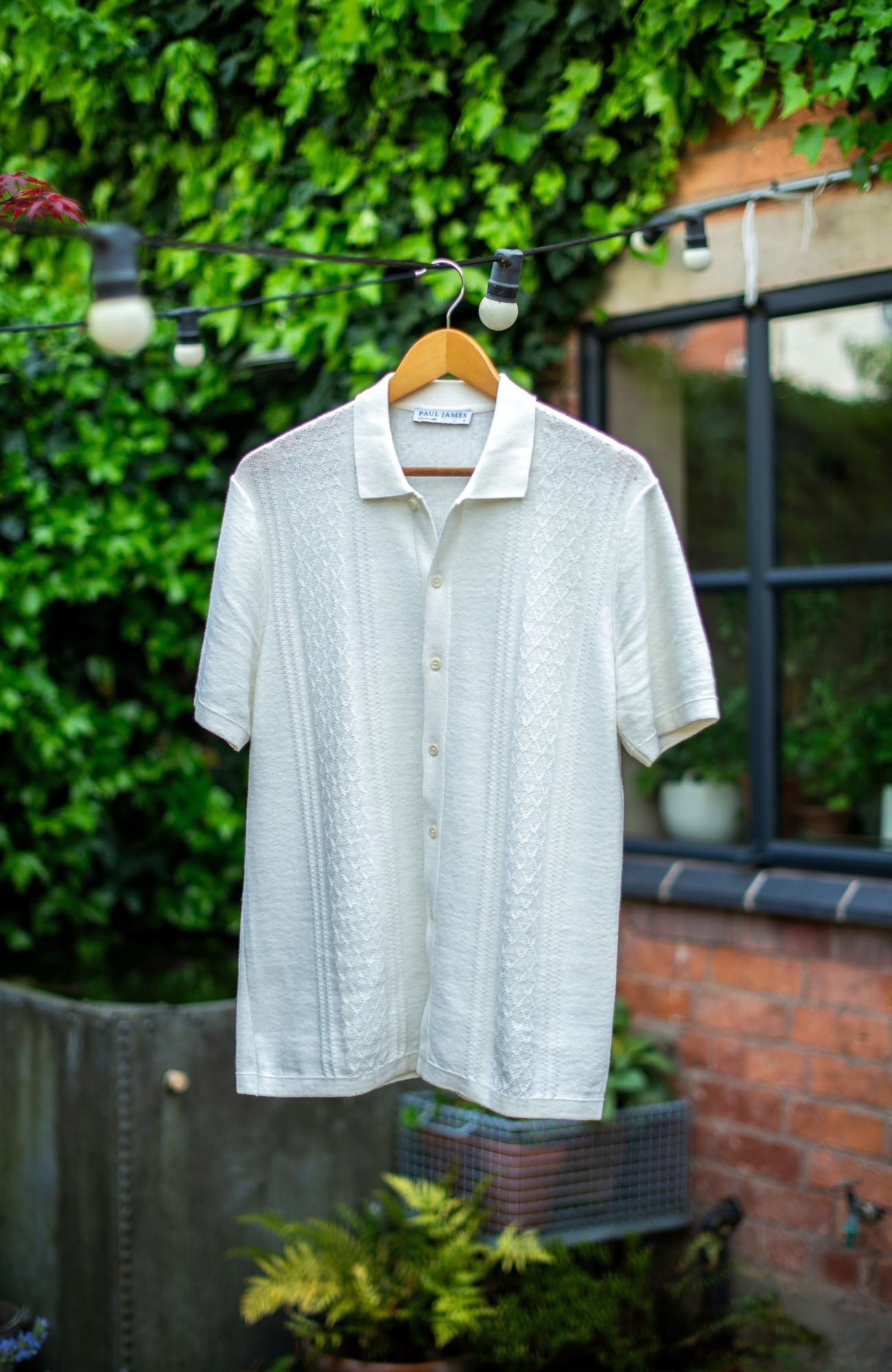 Mens Organic Cotton Linen Patterned Shirt