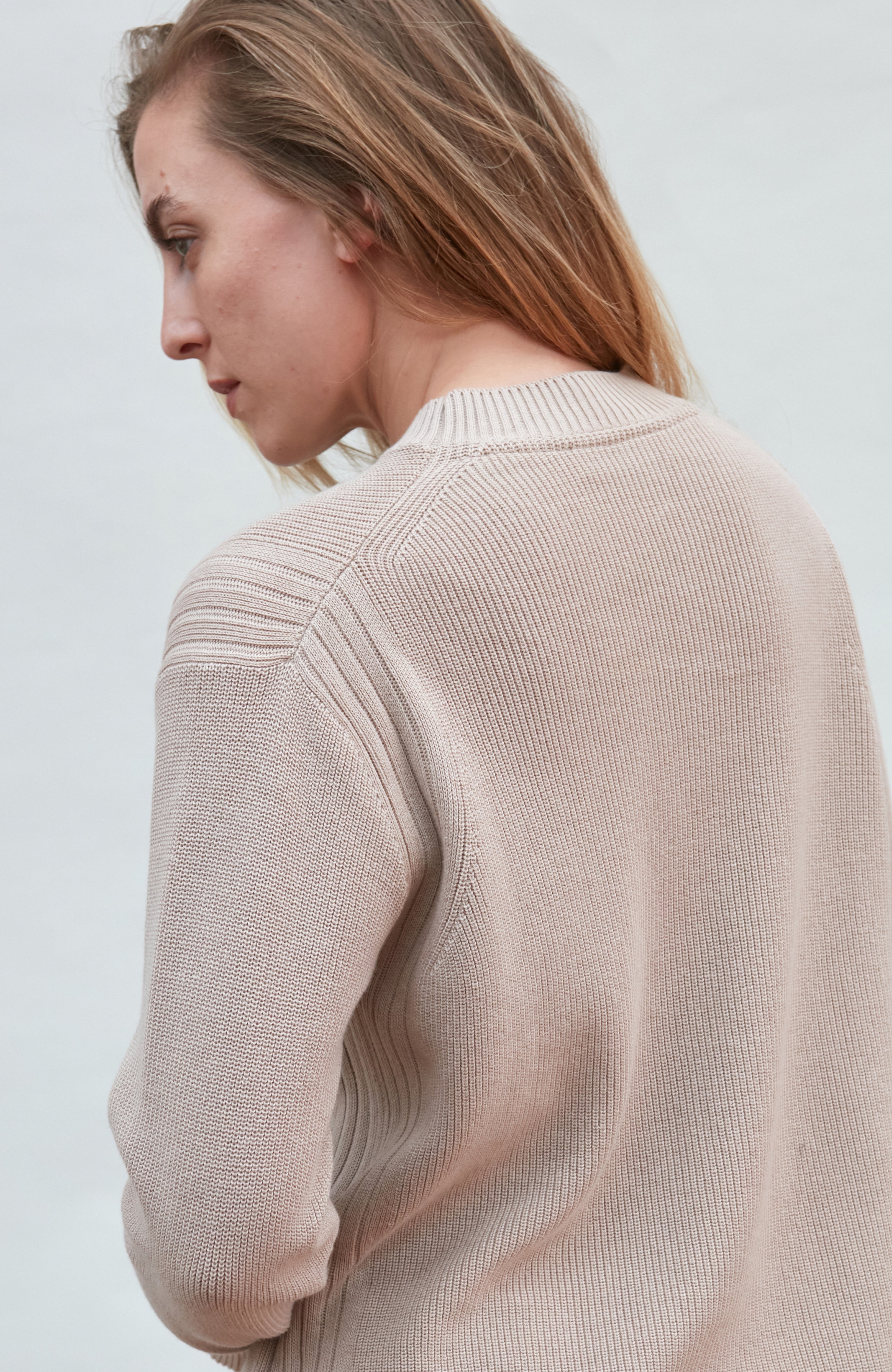 Womens Lightweight Cotton Fisherman Rib Jumper