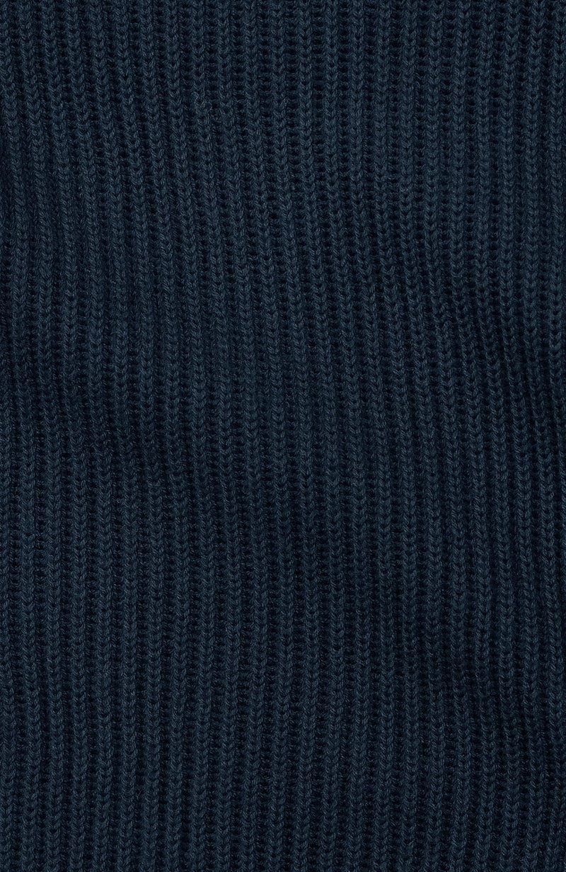 Mens Midweight Cotton Ribbed Roll Neck Jumper