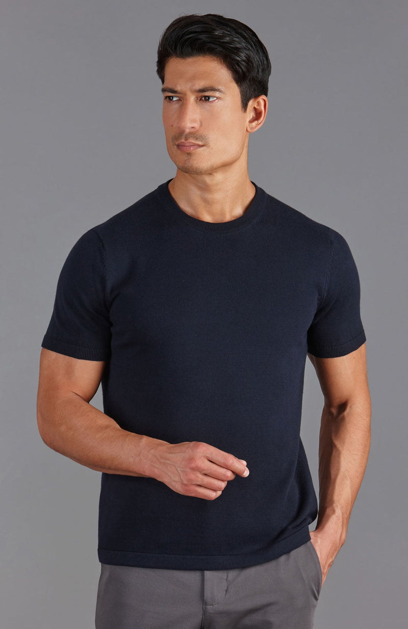 Mens Lightweight Cotton Knitted T-Shirt