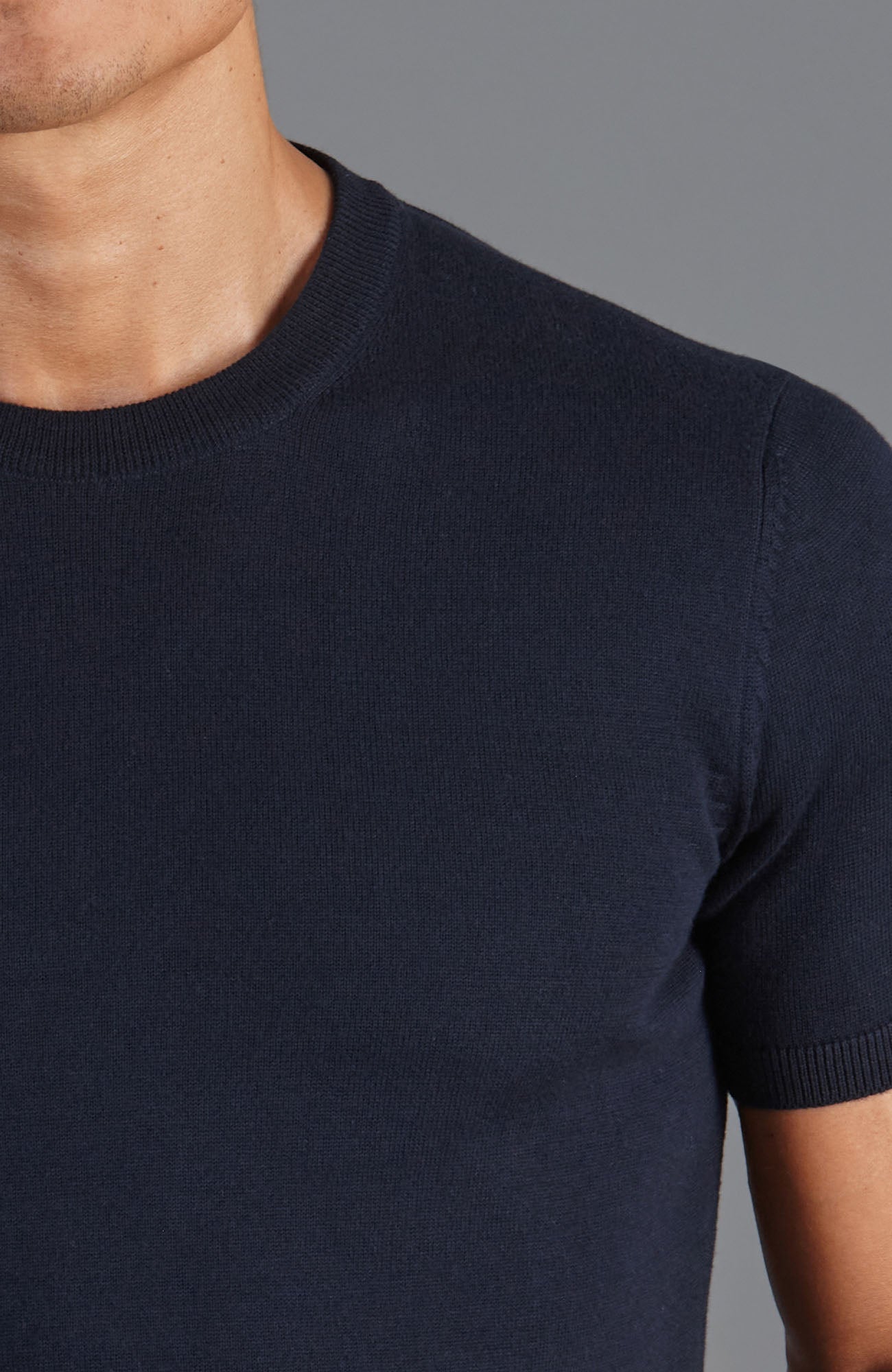 Mens Lightweight Cotton Knitted T-Shirt