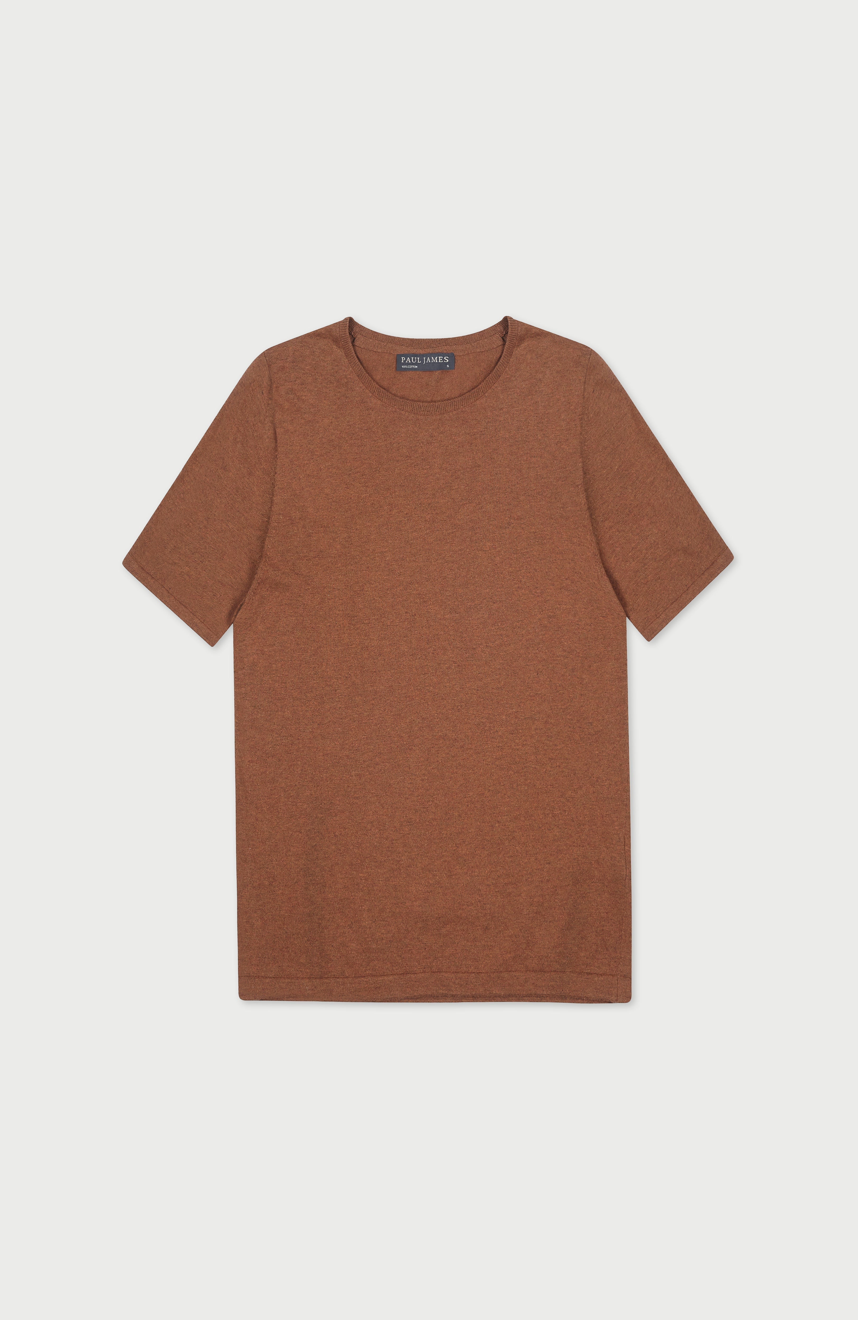Womens Ultra Fine Cotton Crew Neck Knitted T-Shirt