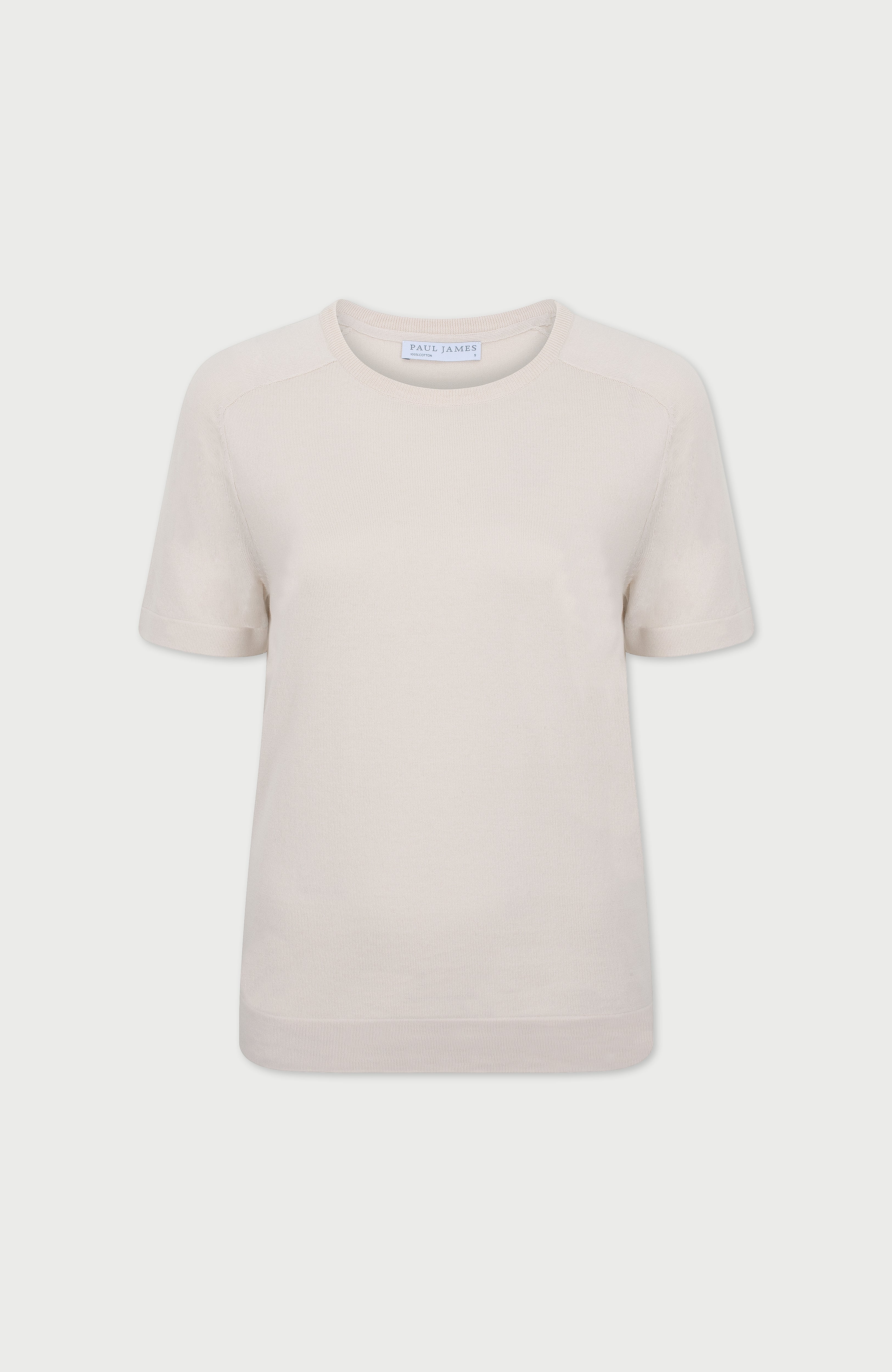 Womens Ultra Fine Cotton Saddle Shoulder Knitted T-Shirt