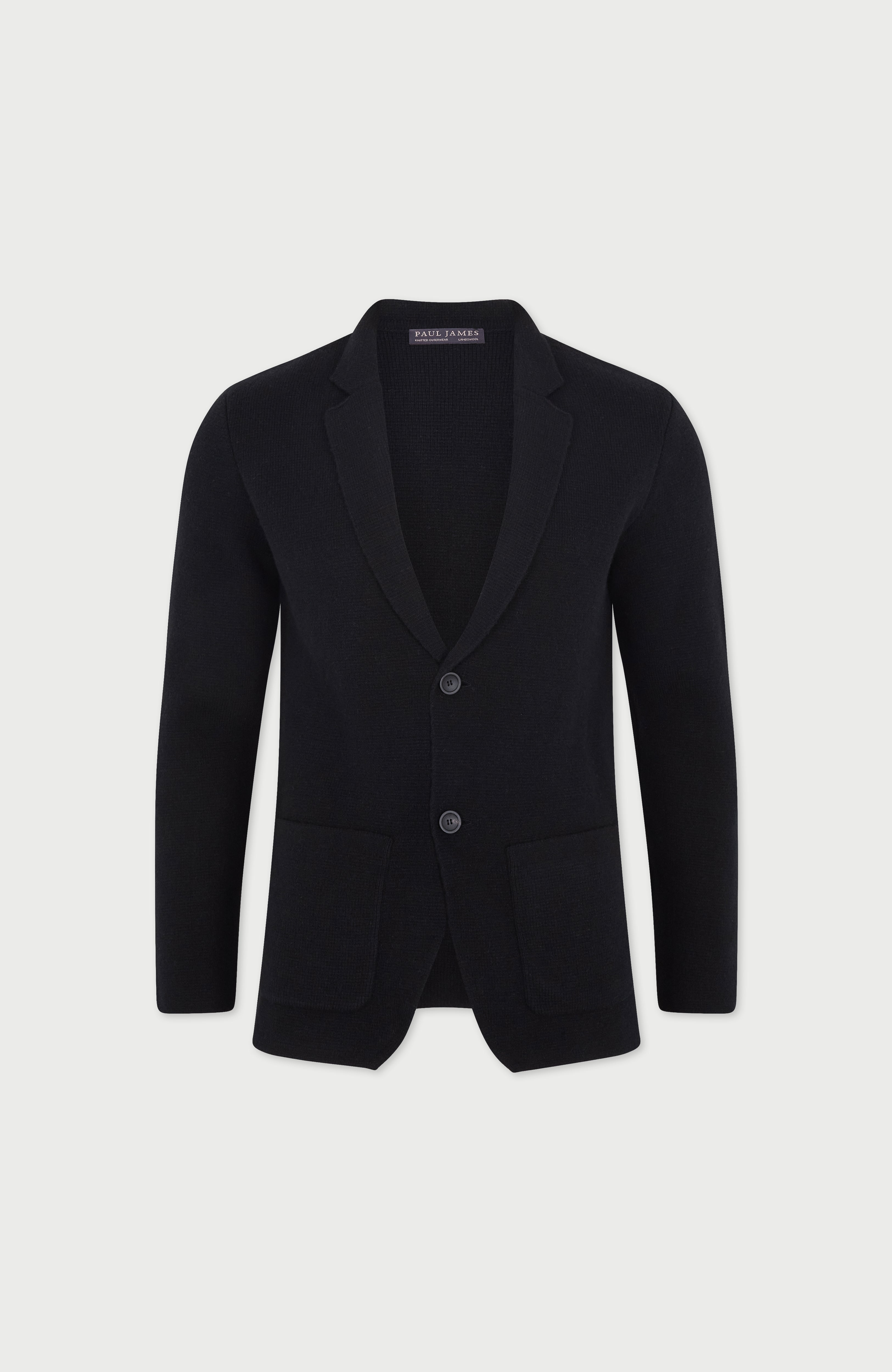 Mens Midweight Lambswool Knitted Blazer