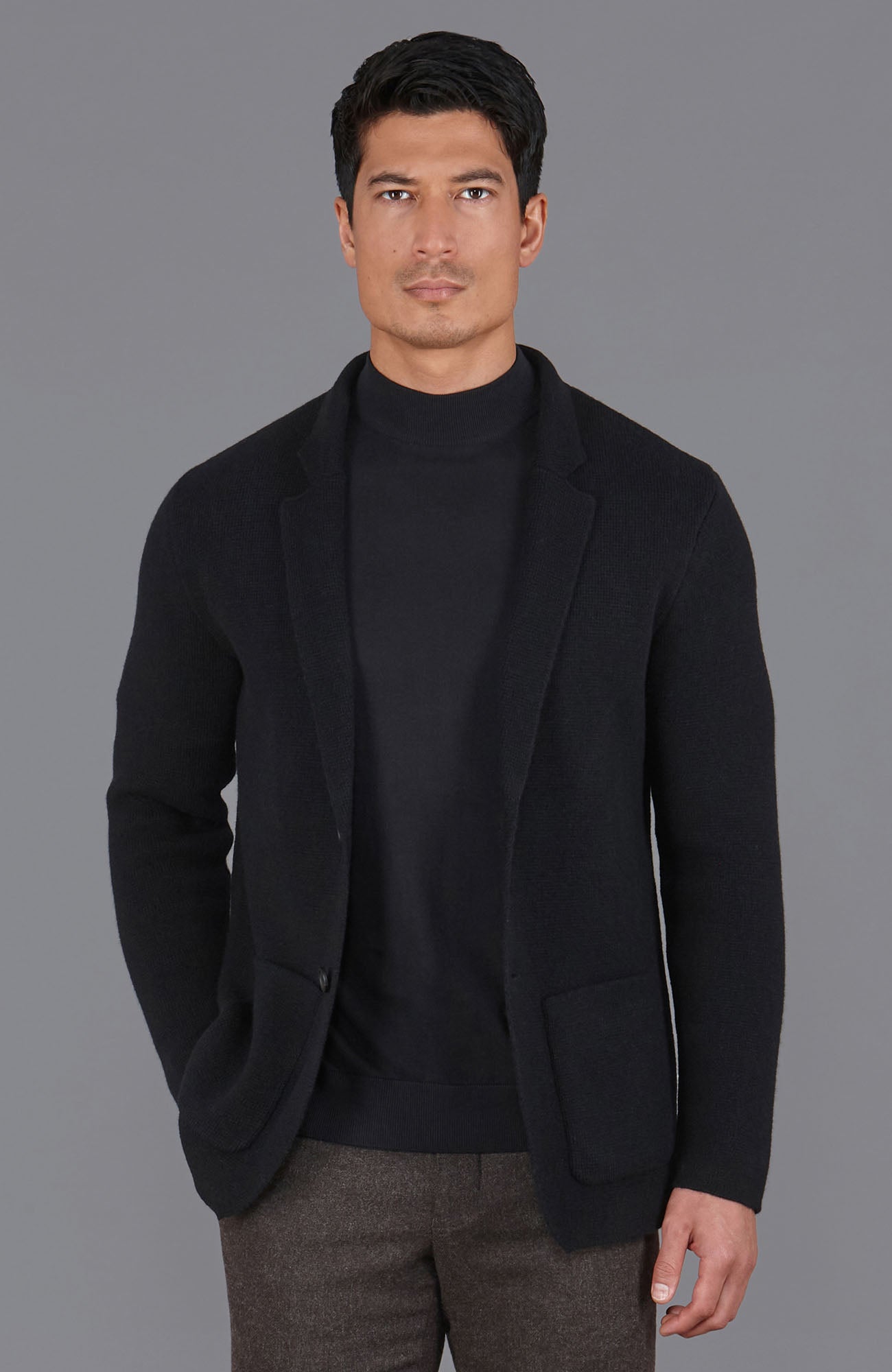 Mens Midweight Lambswool Knitted Blazer
