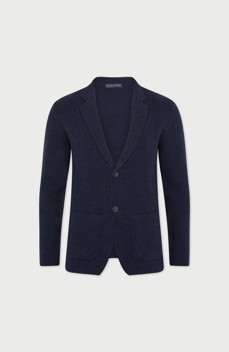 Mens Midweight Lambswool Knitted Blazer