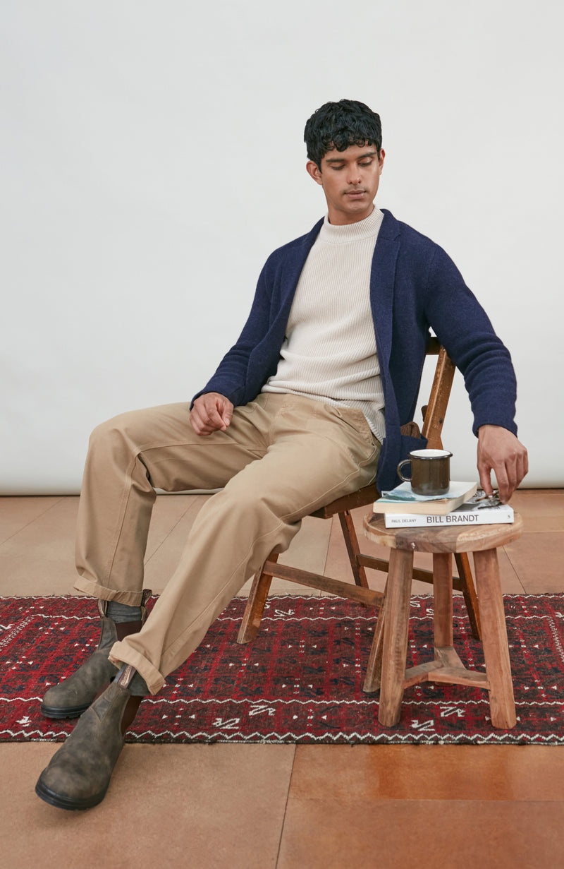 Mens Midweight Lambswool Knitted Blazer