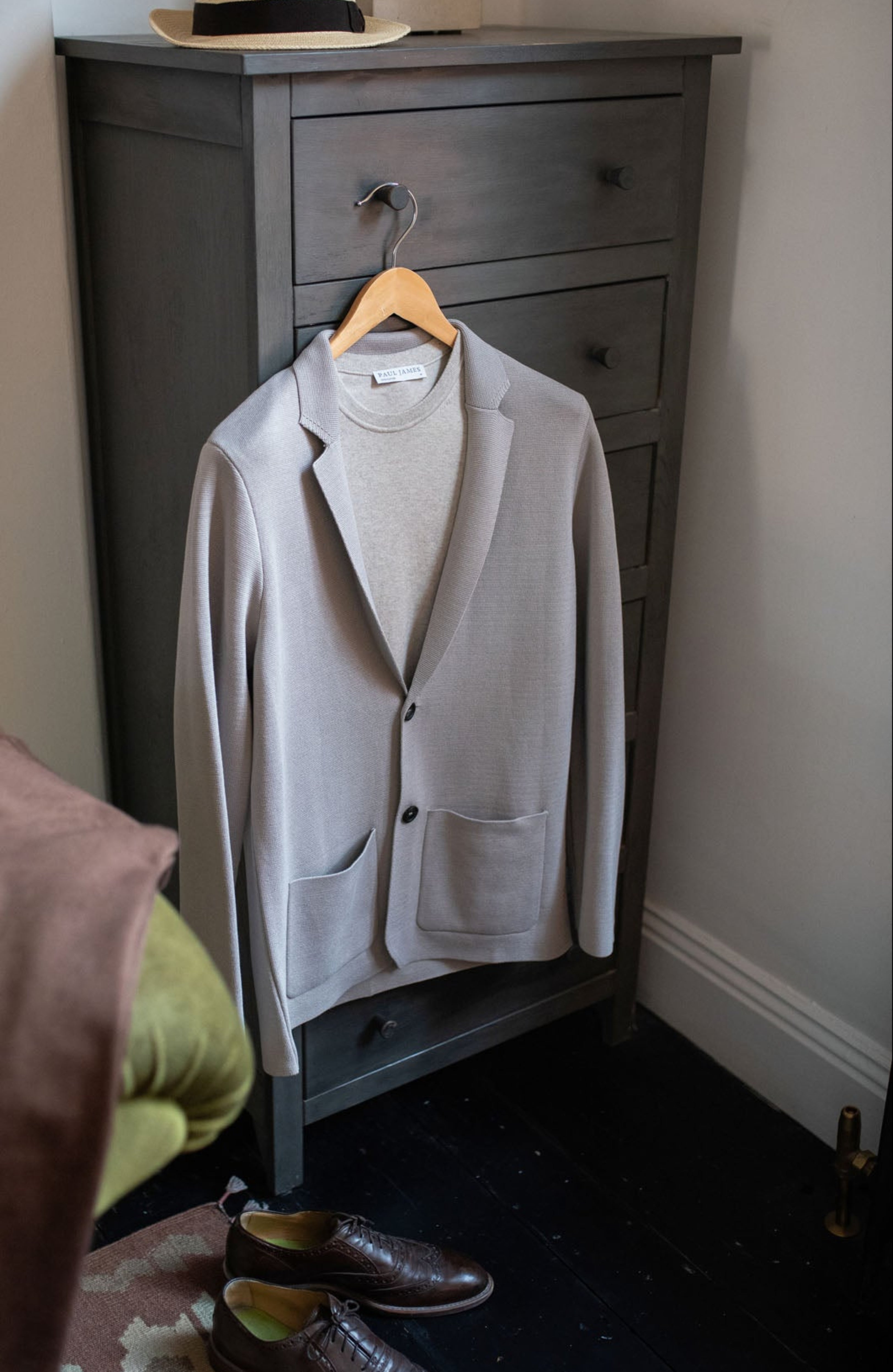 Mens Lightweight Mercerised Cotton Knitted Blazer