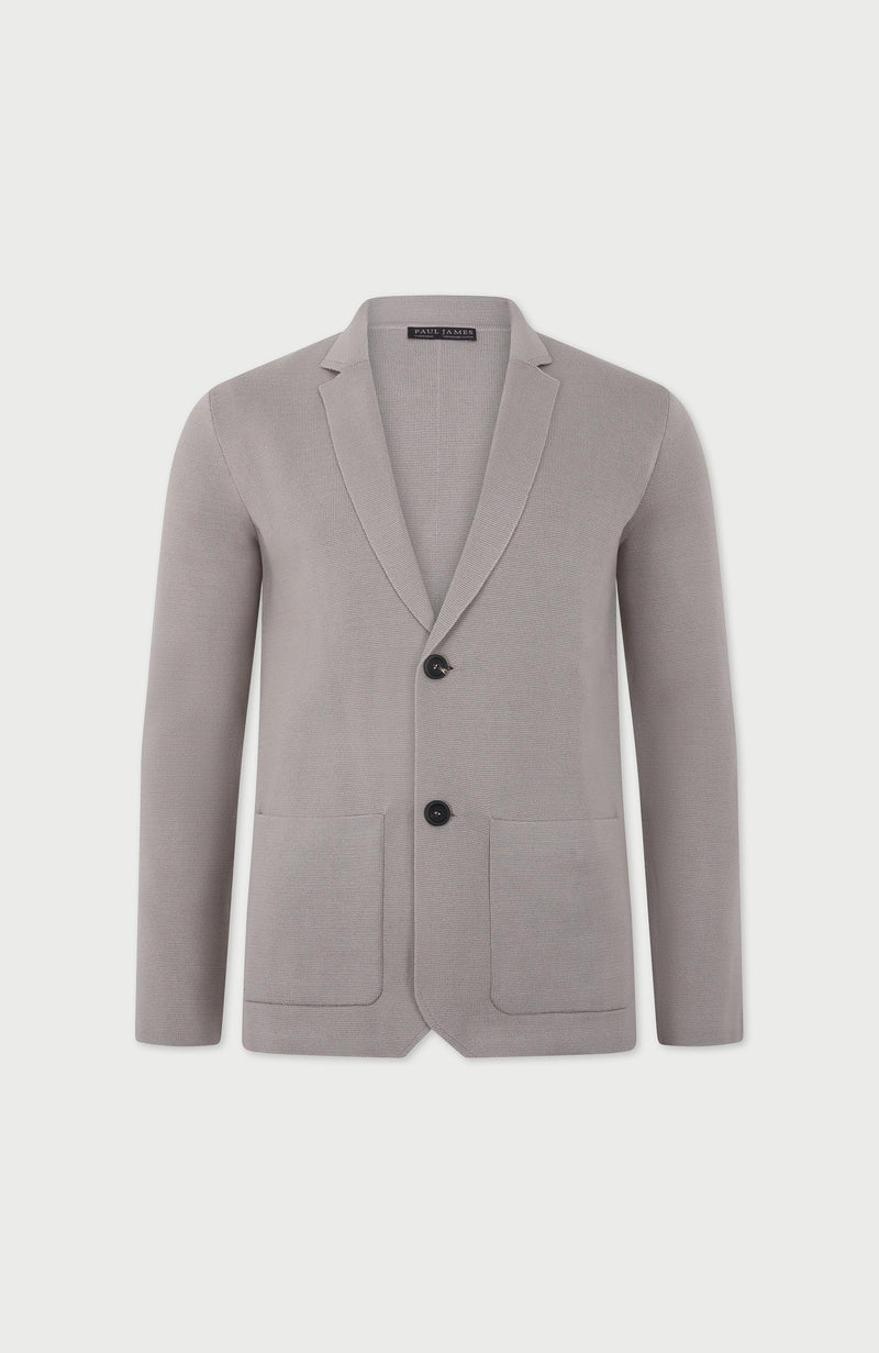 Mens Lightweight Mercerised Cotton Knitted Blazer