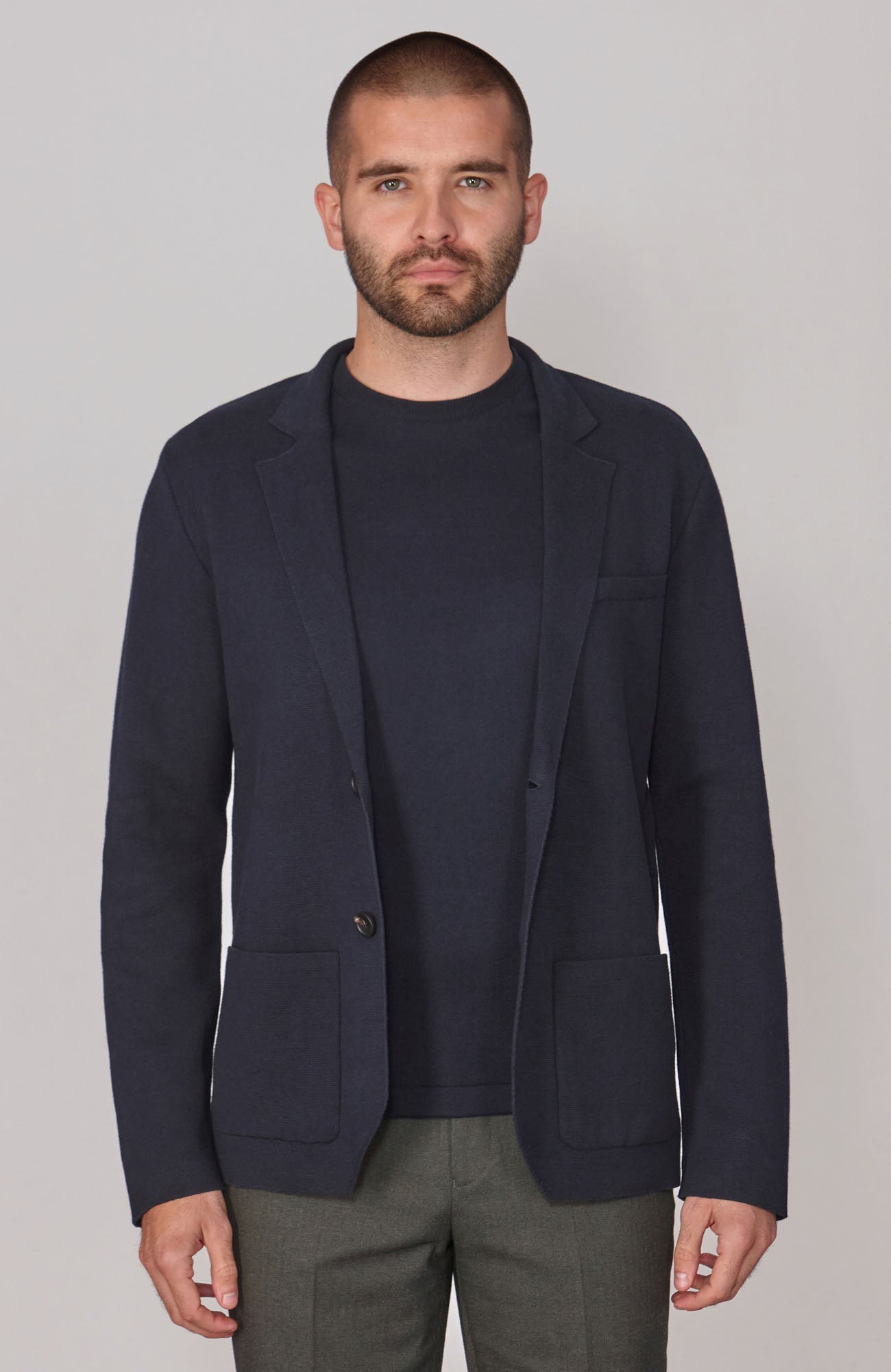 Mens Lightweight Cotton Formal Knitted Blazer