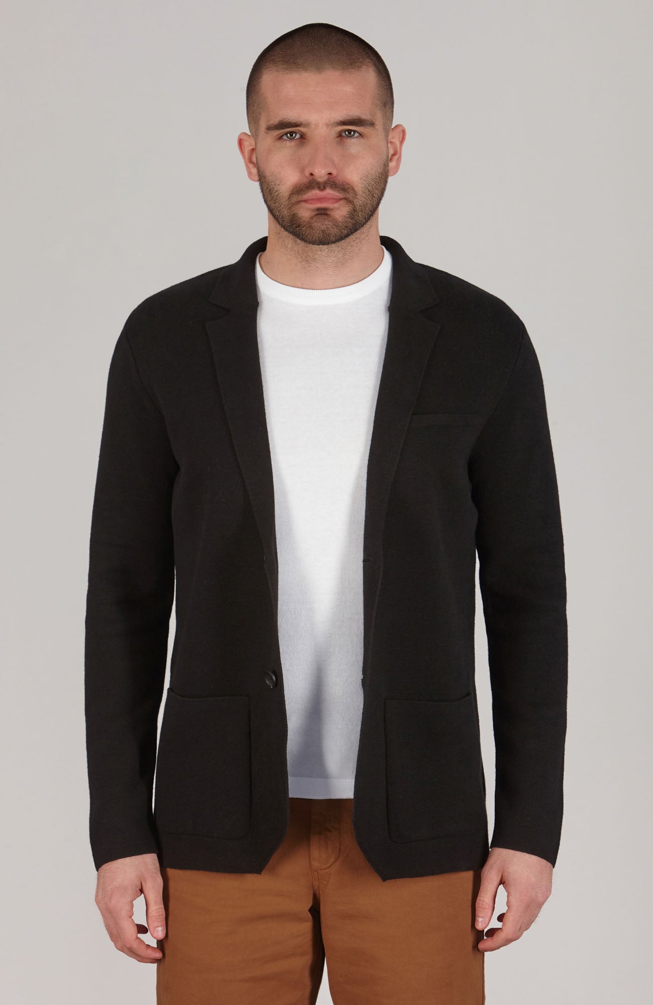 Mens Lightweight Organic Cotton Linen Knitted Blazer