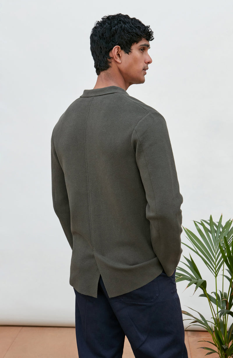 Mens Lightweight Organic Cotton Linen Knitted Blazer