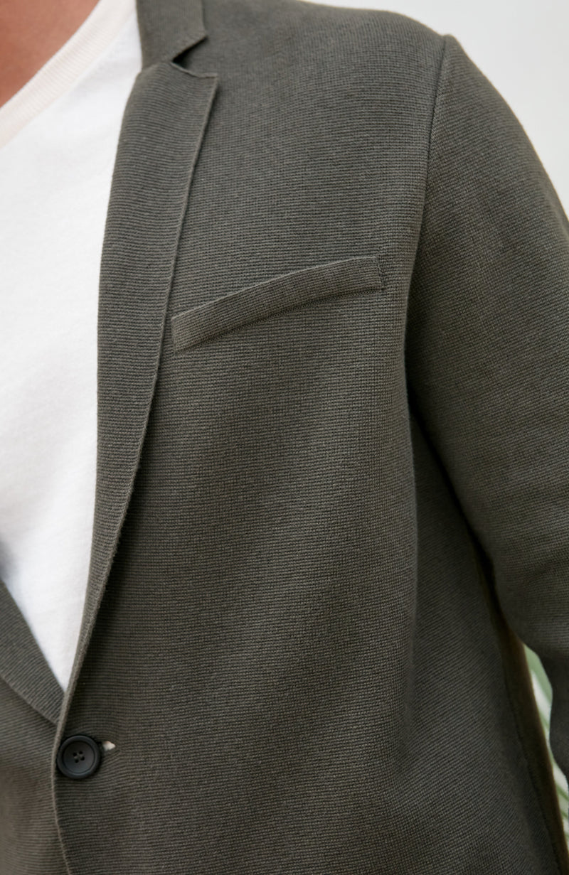 Mens Lightweight Organic Cotton Linen Knitted Blazer