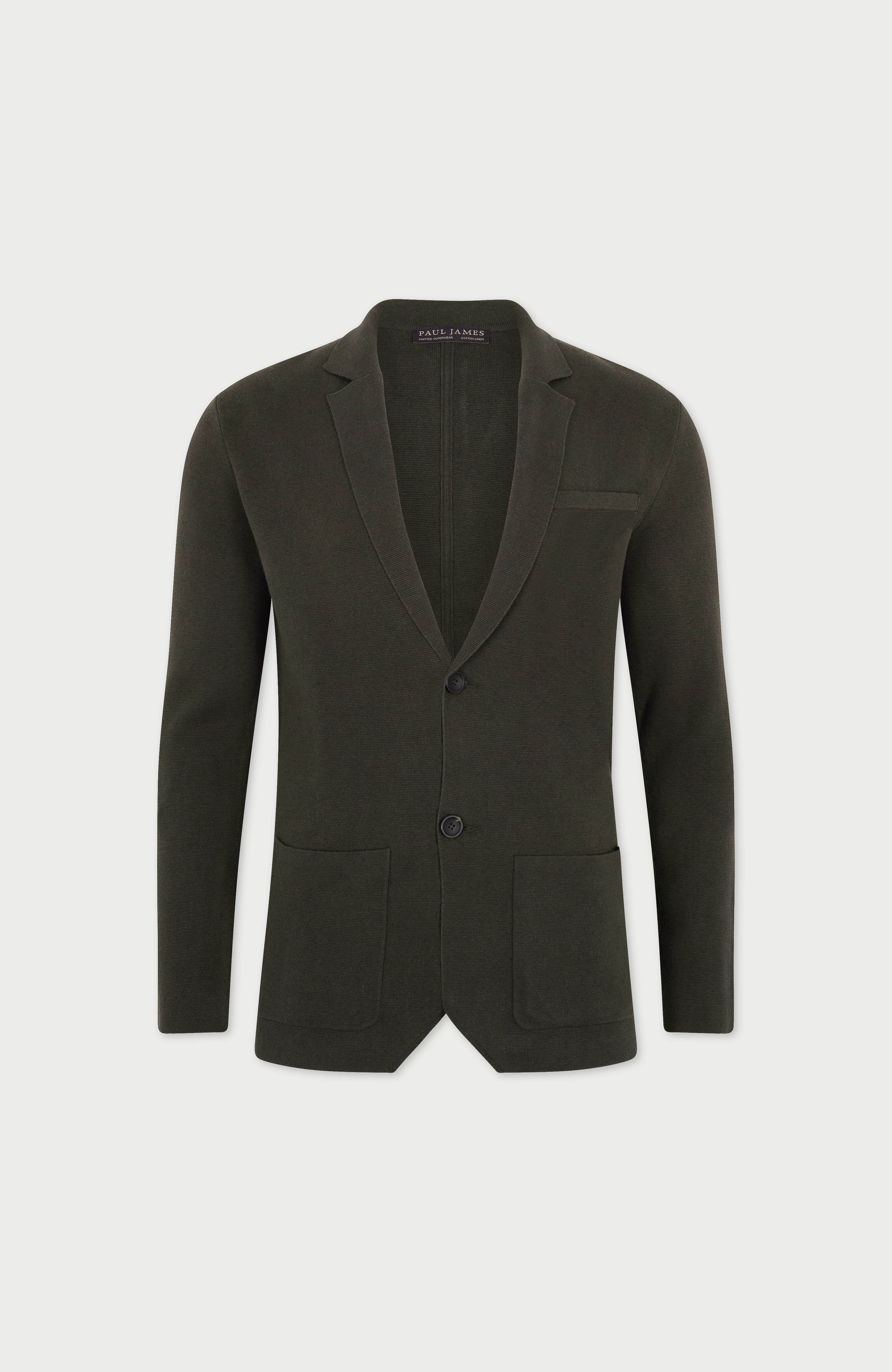 Mens Lightweight Organic Cotton Linen Knitted Blazer