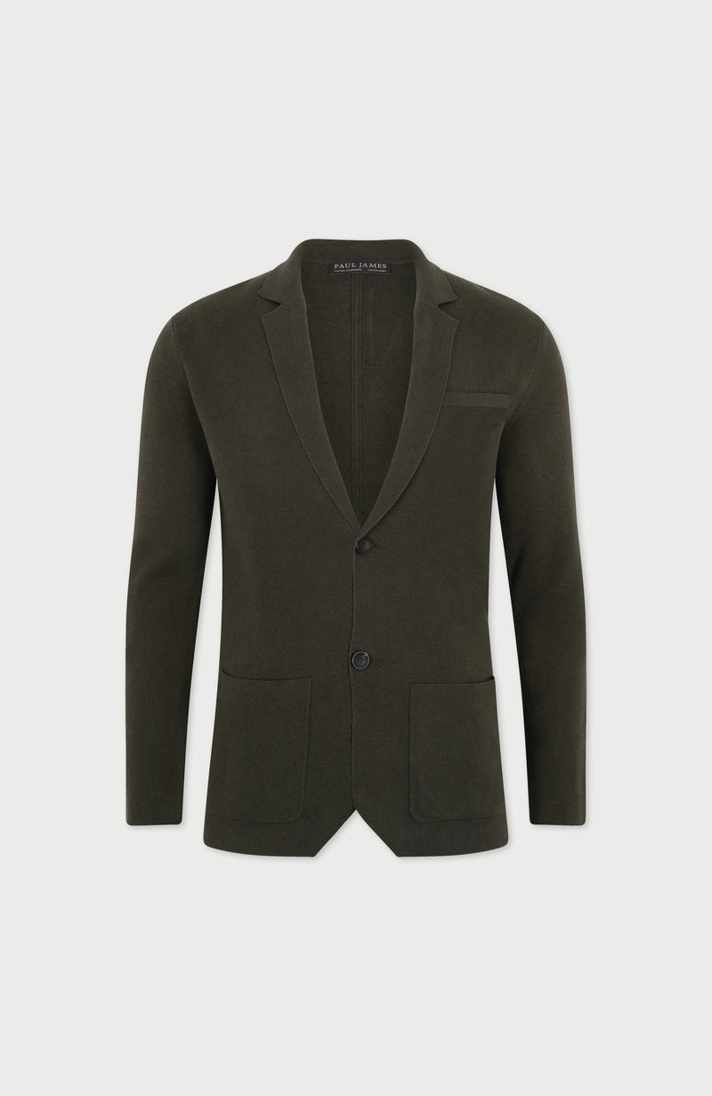 Mens Lightweight Organic Cotton Linen Knitted Blazer