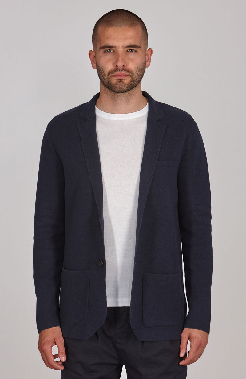 Mens Lightweight Organic Cotton Linen Knitted Blazer