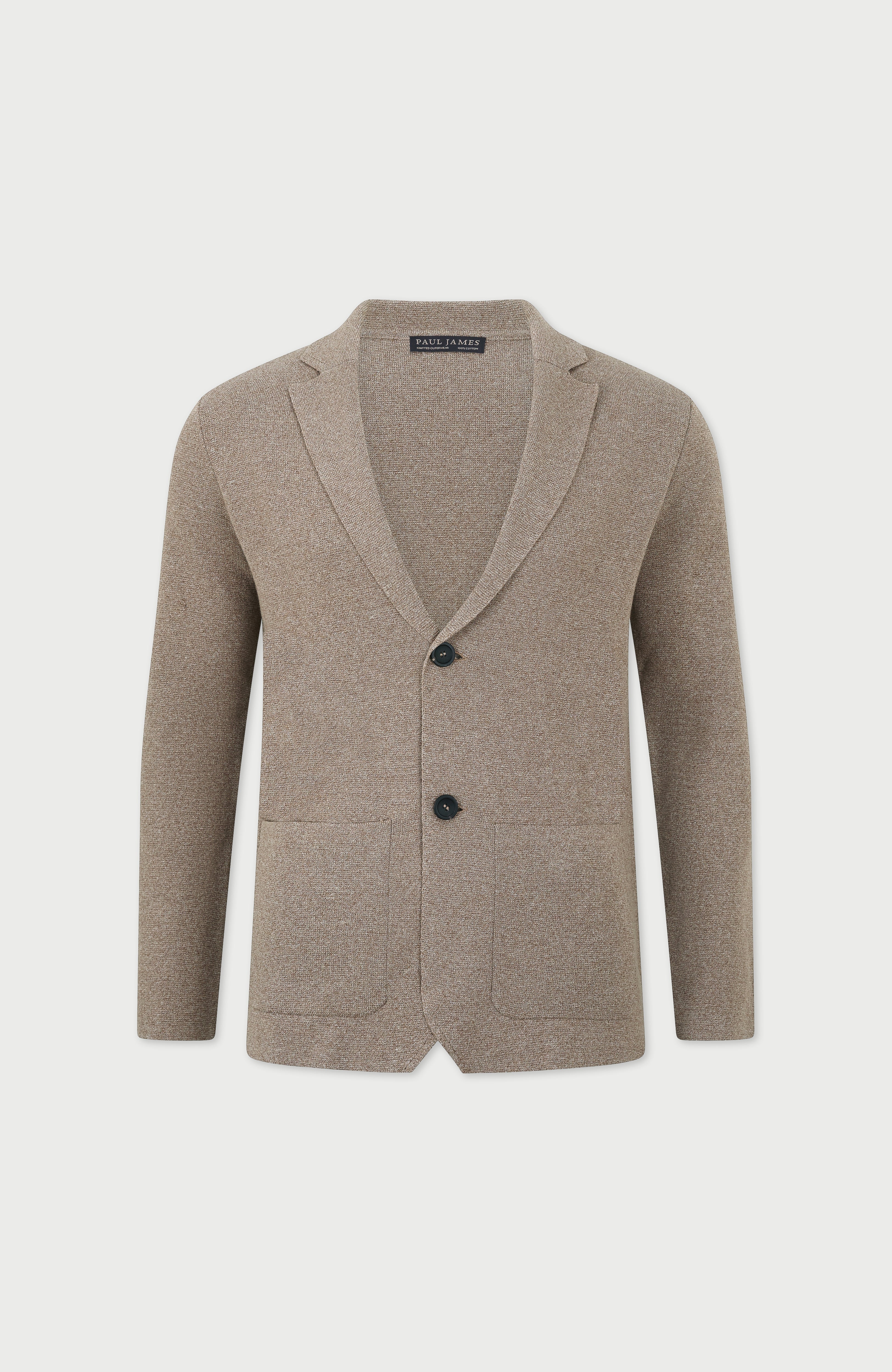 Mens Lightweight Jaspe Cotton Knitted Blazer