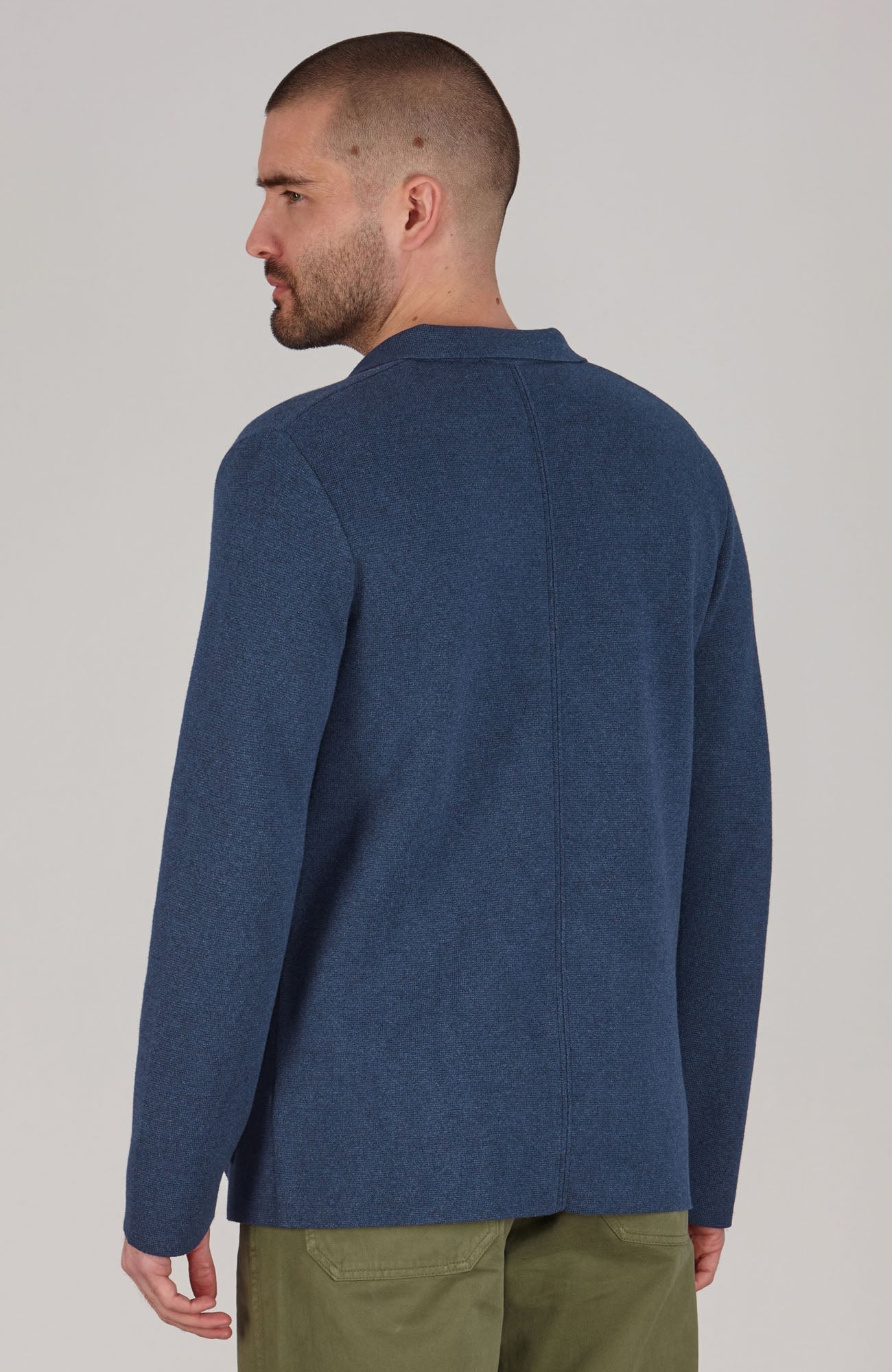 Mens Lightweight Jaspe Cotton Knitted Blazer