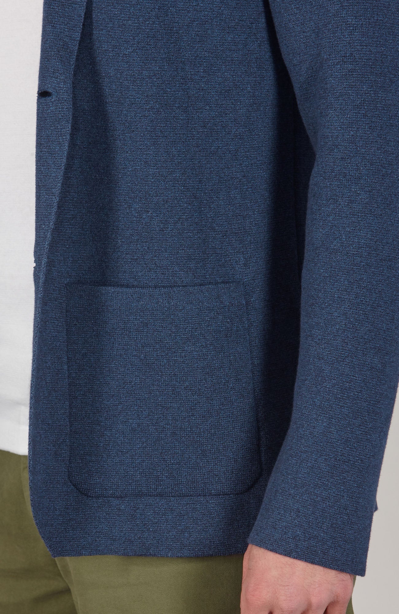 Mens Lightweight Jaspe Cotton Knitted Blazer