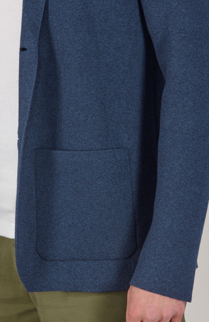 Mens Lightweight Jaspe Cotton Knitted Blazer