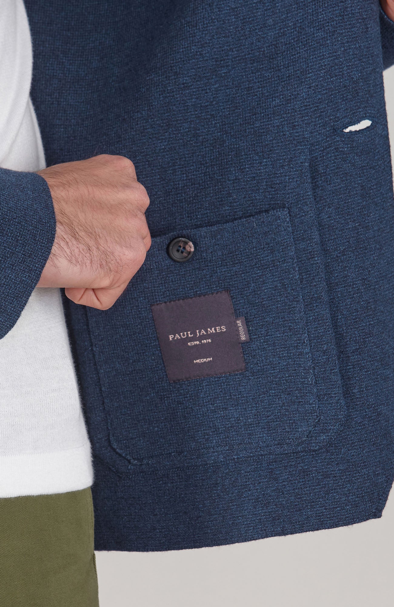 Mens Lightweight Jaspe Cotton Knitted Blazer