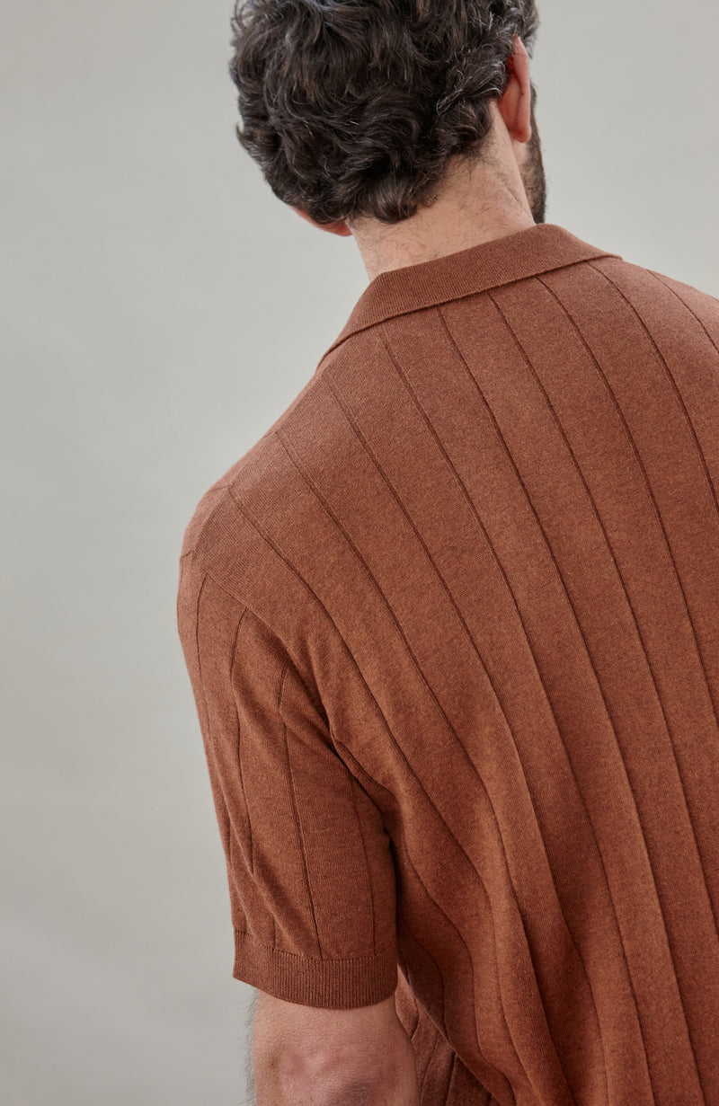 Mens Ultra Fine Cotton Selection Knit Buttonless Polo Shirt