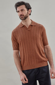 Mens Ultra Fine Cotton Selection Knit Buttonless Polo Shirt