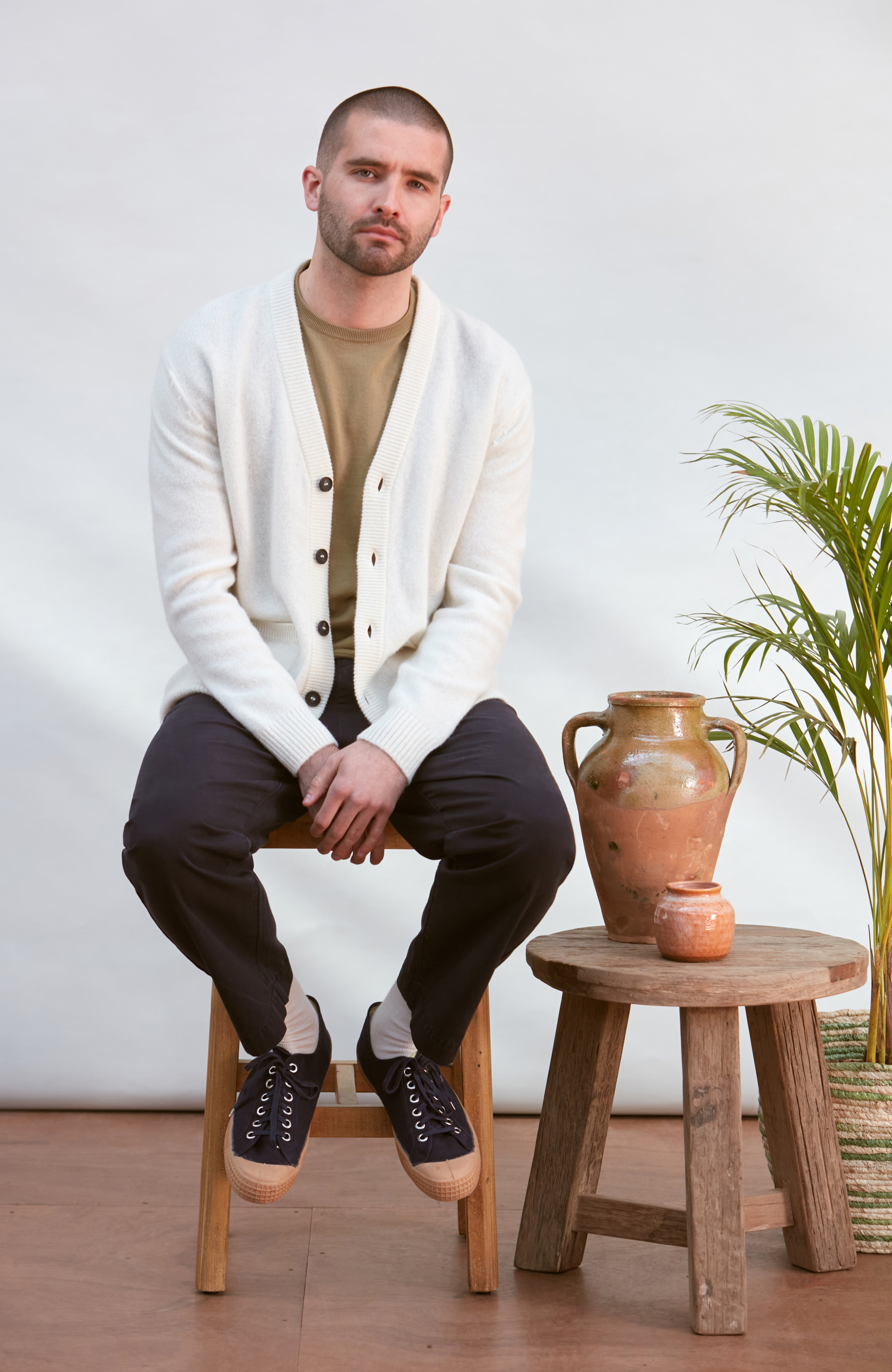 Mens Lambswool Cardigan