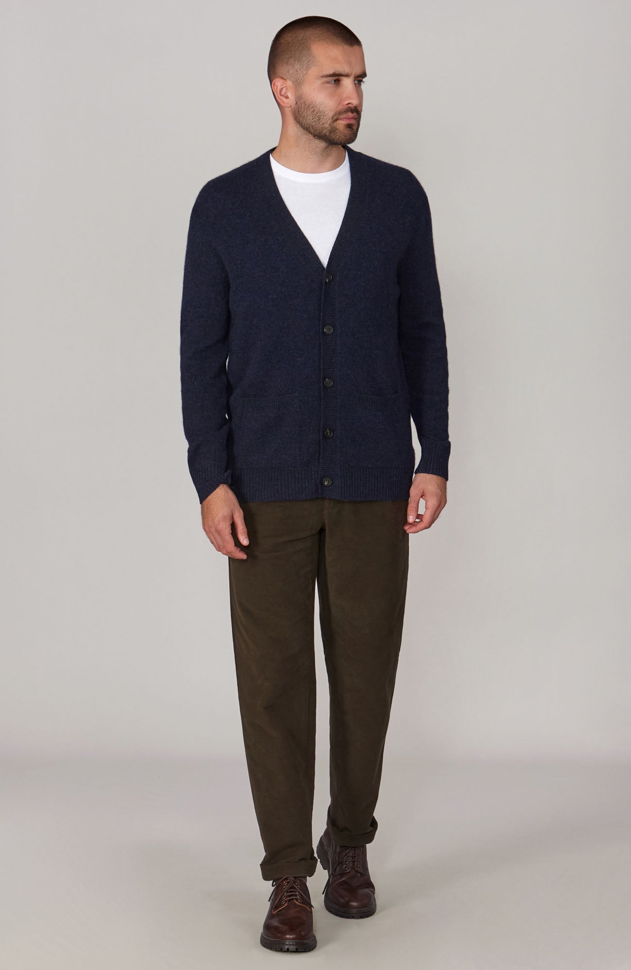Mens Lambswool Cardigan