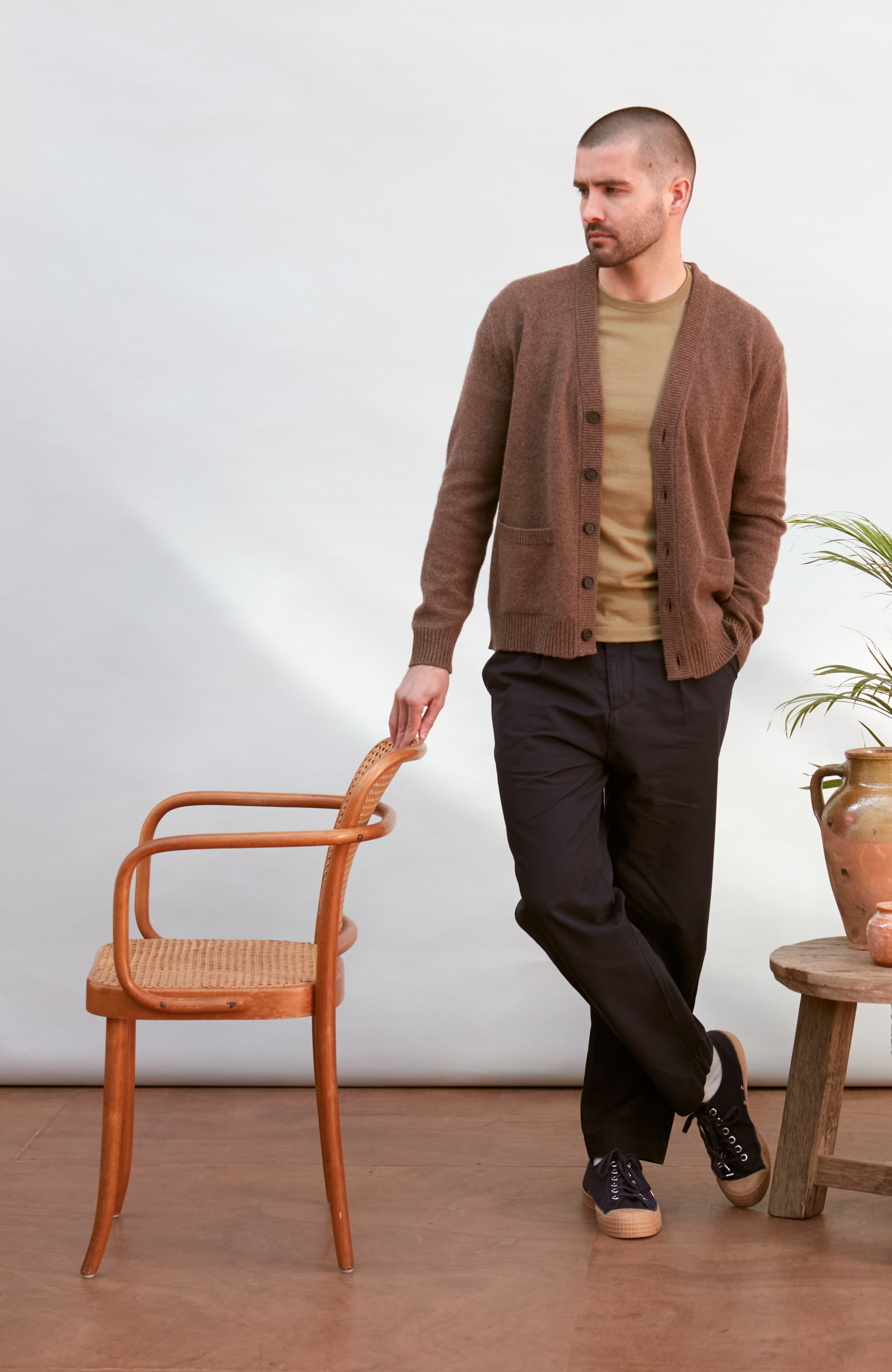 Mens Lambswool Cardigan