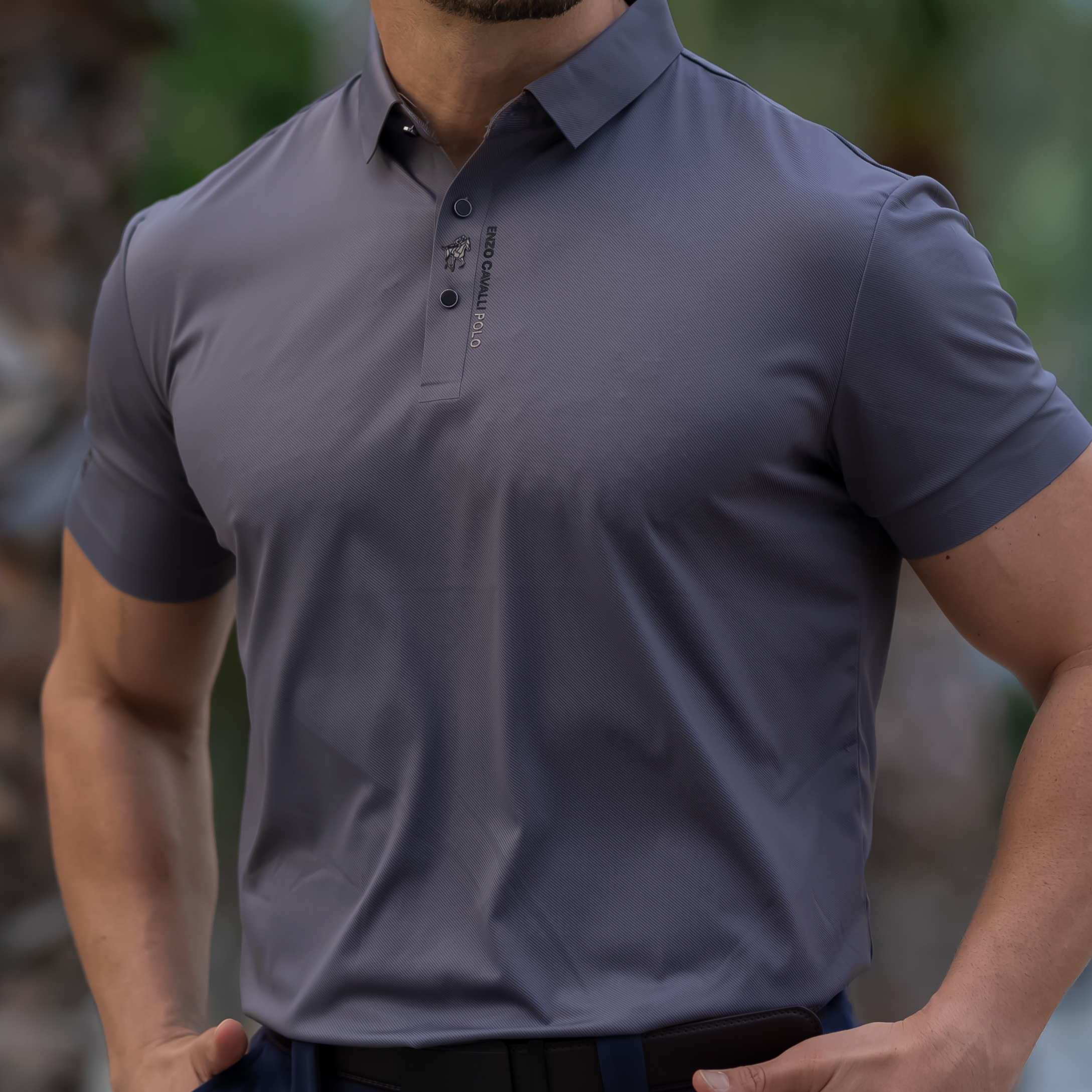 Cavaliere Men's Short Sleeve Polo Shirt – Breathable Slim Fit