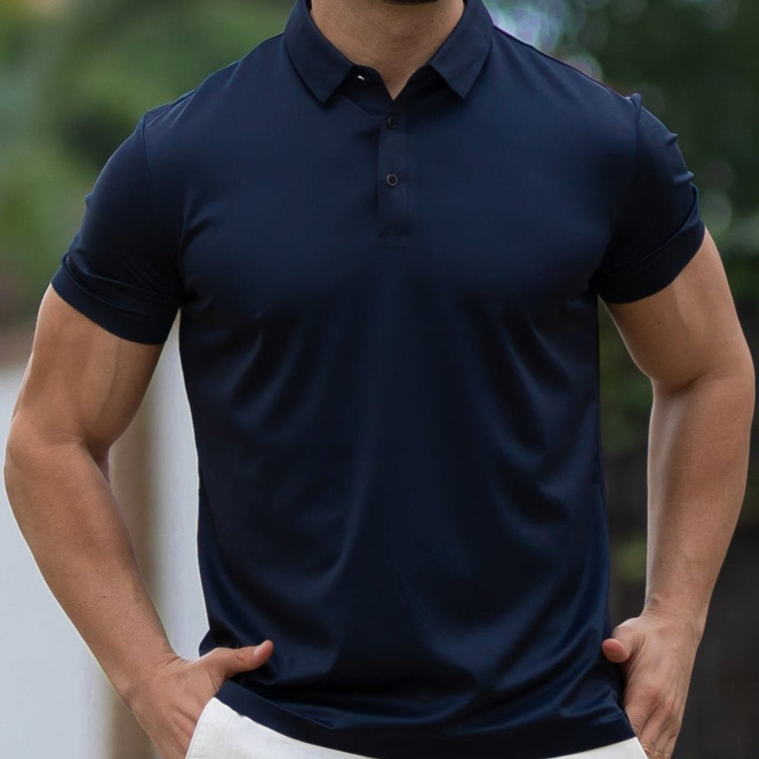 Cavaliere Minimale Men's Polo Shirt – Wrinkle-Free Muscle Fit