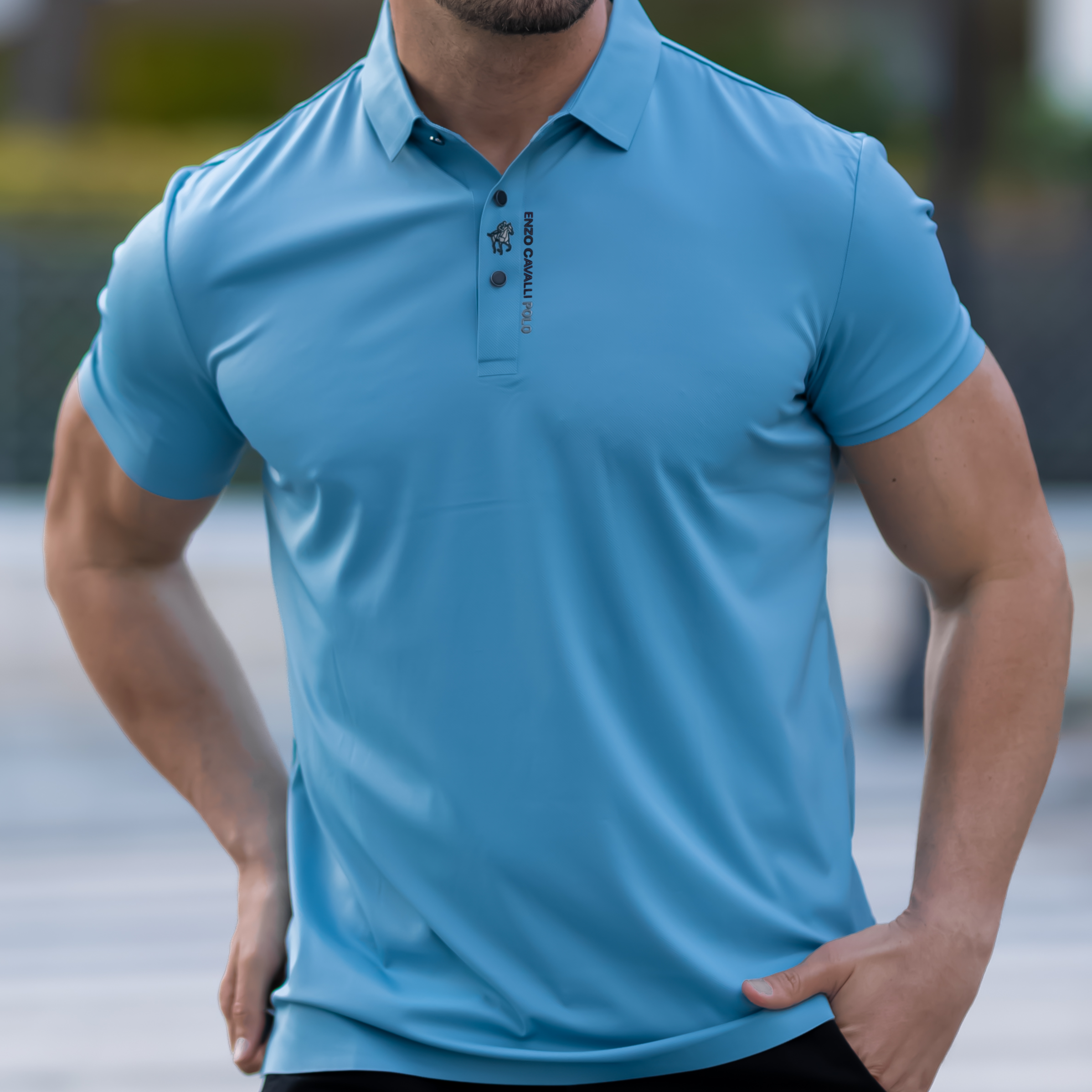 Cavaliere Men's Short Sleeve Polo Shirt – Breathable Slim Fit