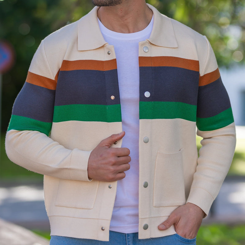 Levante Men's Button-Up Knit Jacket – Smart Casual Cardigan