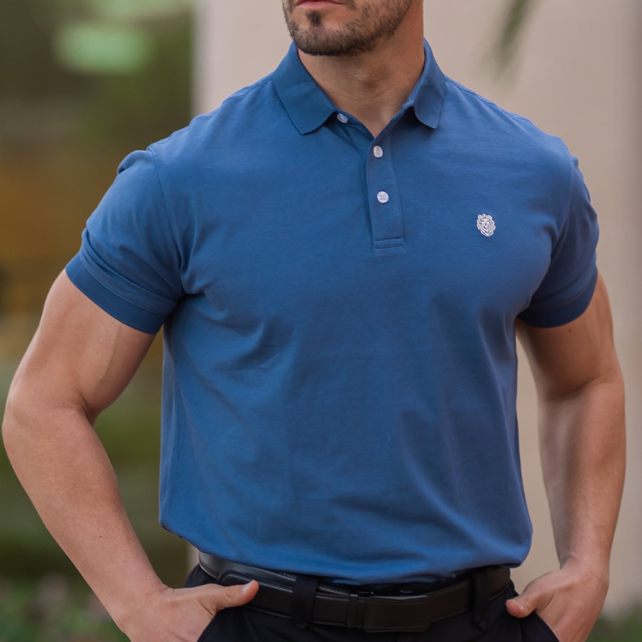 Leone Men's Short Sleeve Polo Shirt – Classic Slim Fit