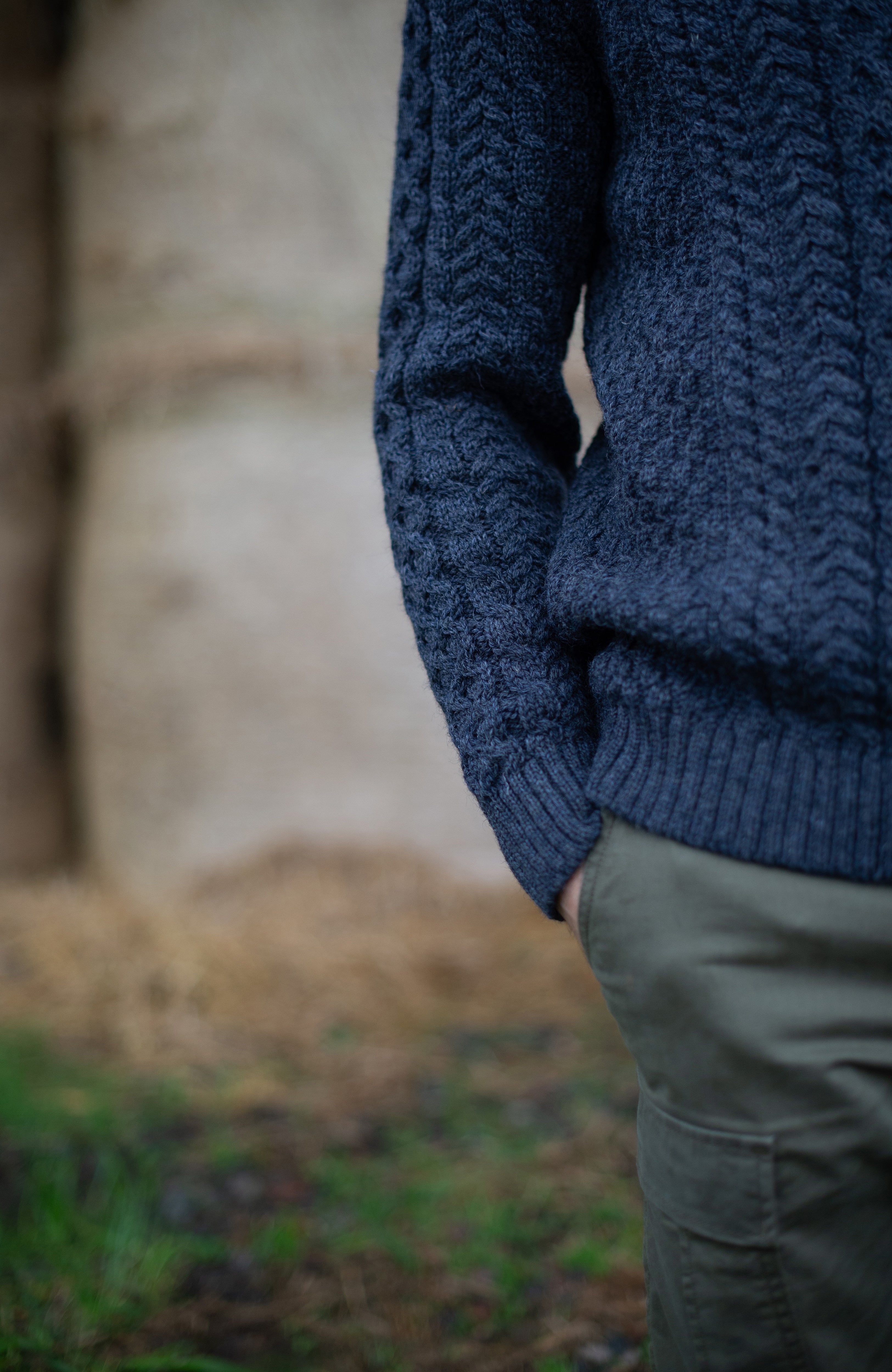 Mens Fisherman's British Wool Cable Jumper