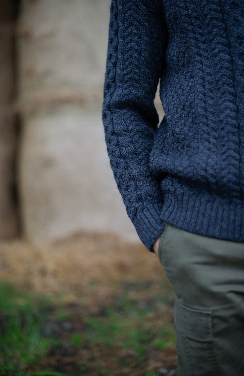 Mens Fisherman's British Wool Cable Jumper