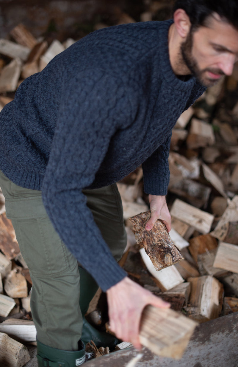 Mens Fisherman's British Wool Cable Jumper