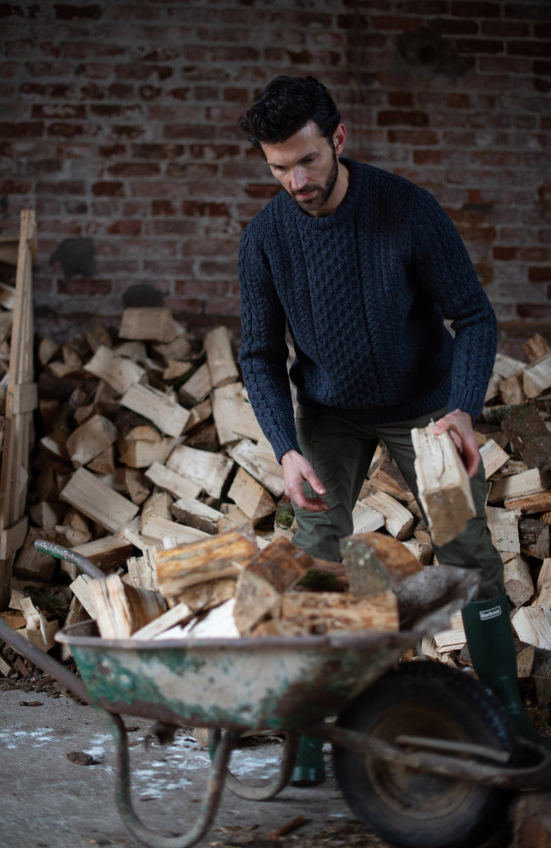 Mens Fisherman's British Wool Cable Jumper