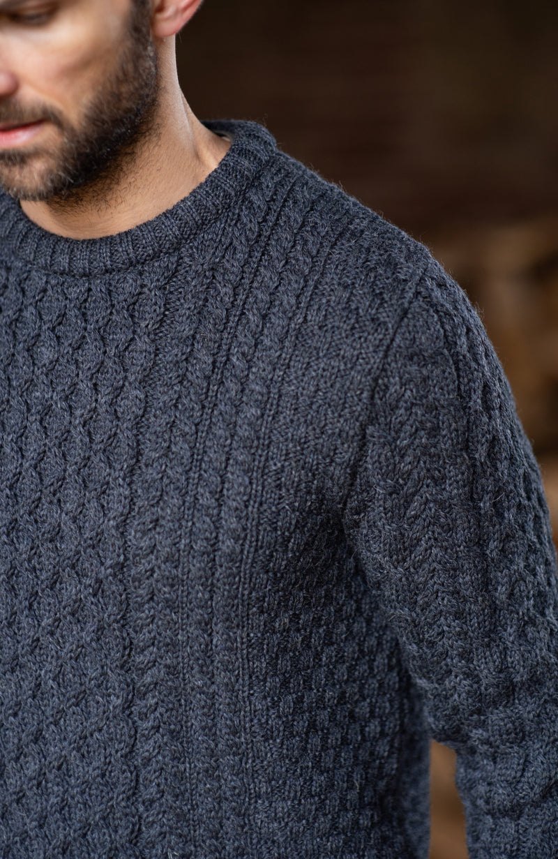 Mens Fisherman's British Wool Cable Jumper