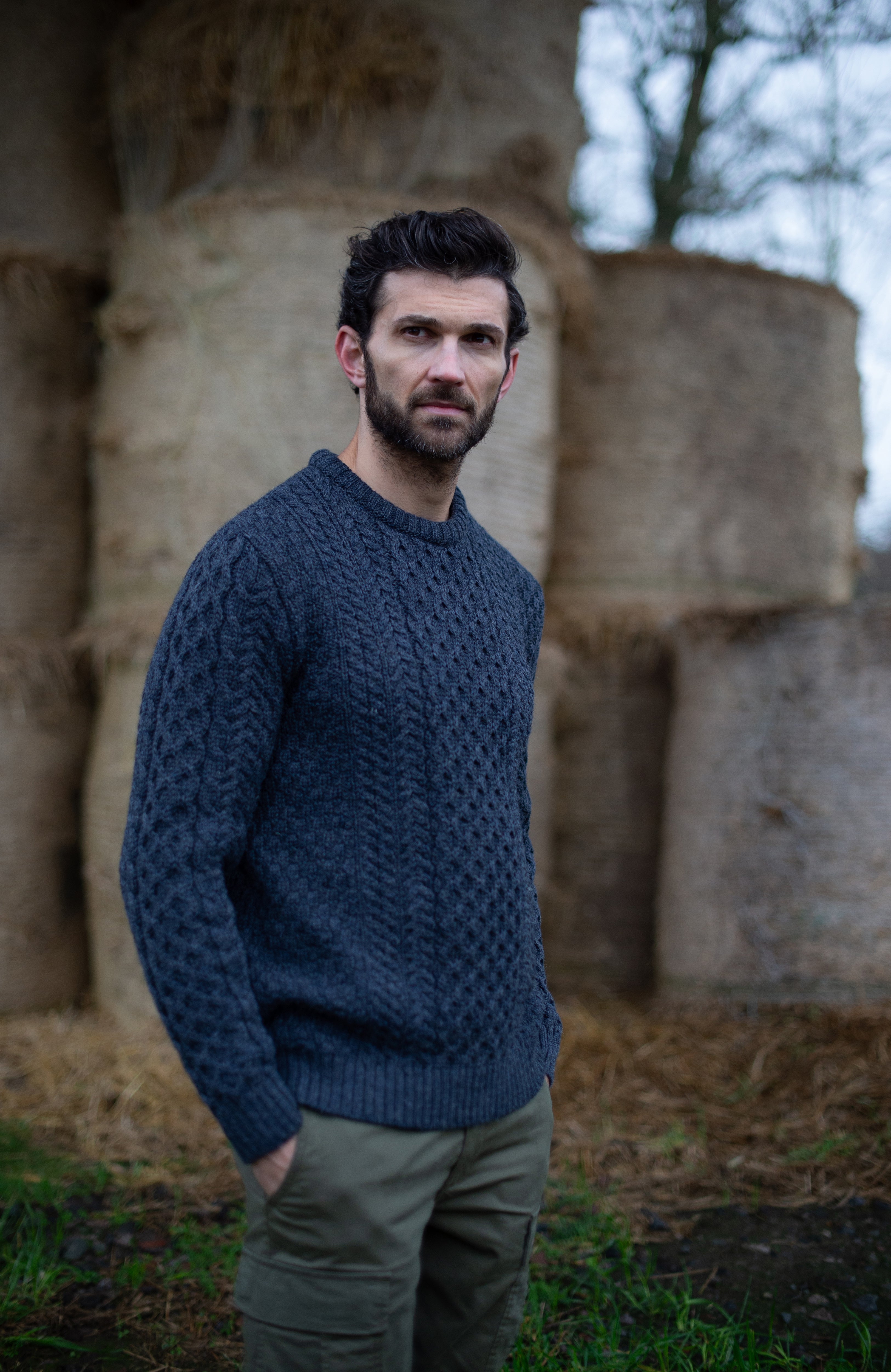 Mens Fisherman's British Wool Cable Jumper