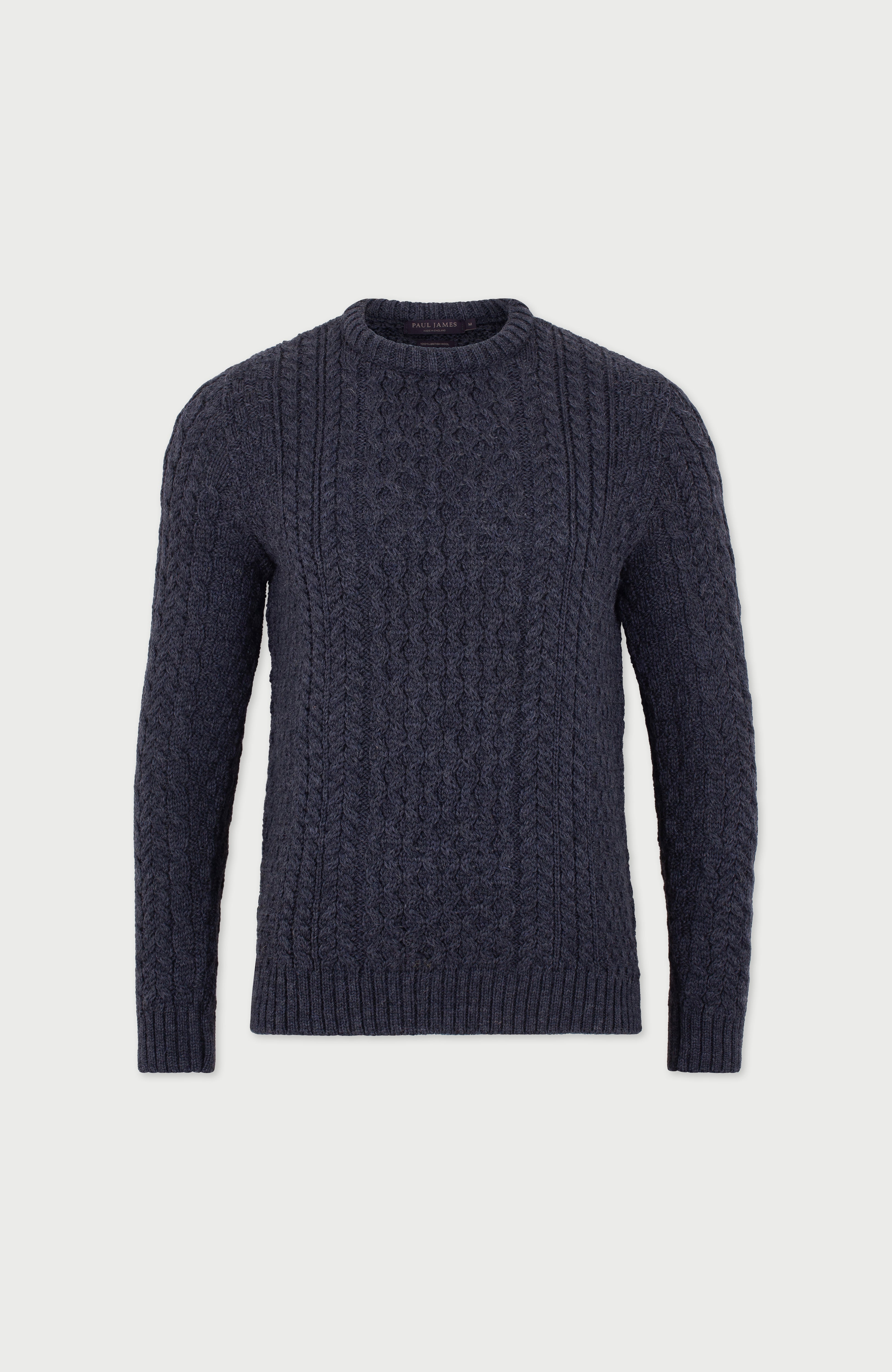 Mens Fisherman's British Wool Cable Jumper